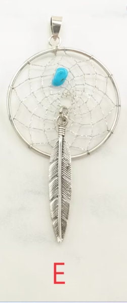 Vintage Pendant Choice Turquoise, Cross, Floral, Shadowbox, Dreamcatcher Sterling Silver P2200