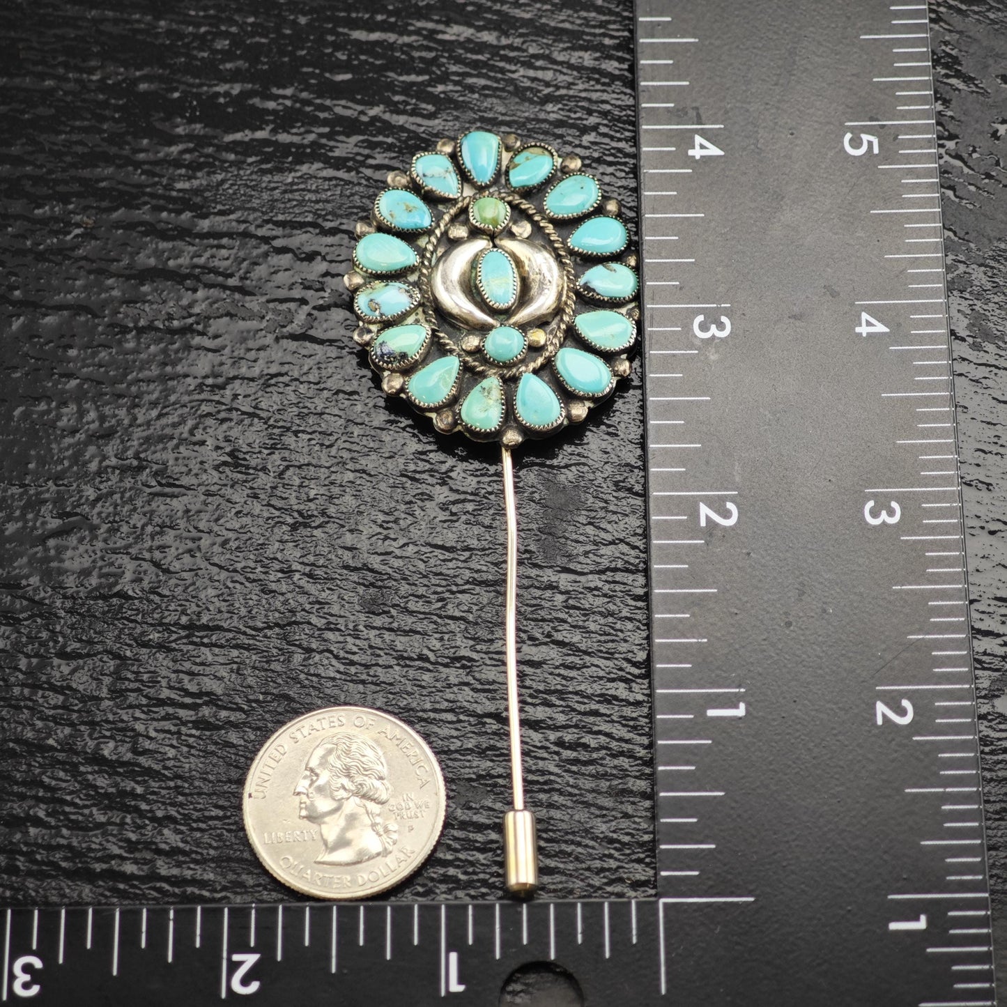 Turquoise Sterling Silver Oval Pin