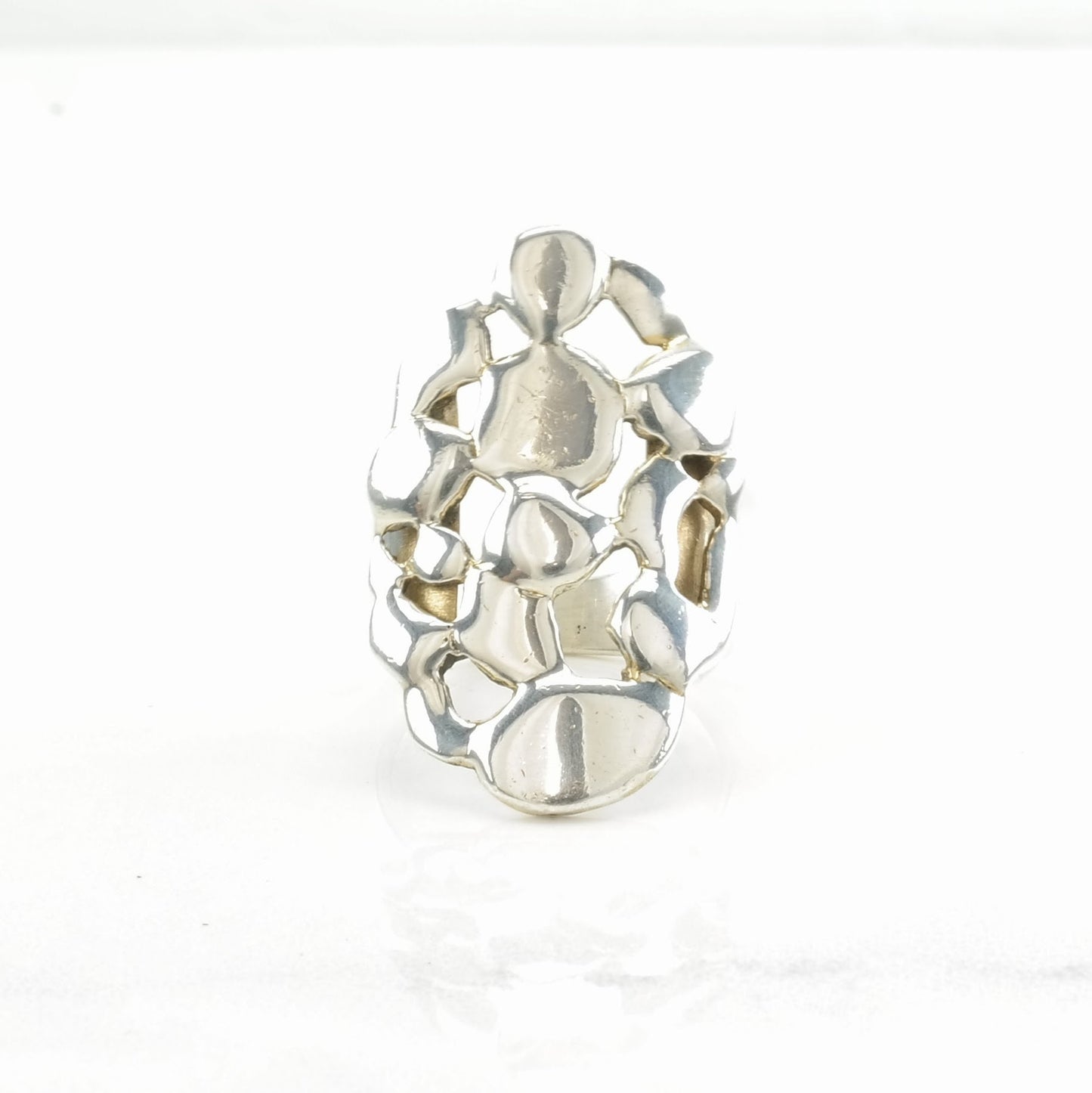 Vintage Sterling Silver Ring Abstract Bubbles Size 7