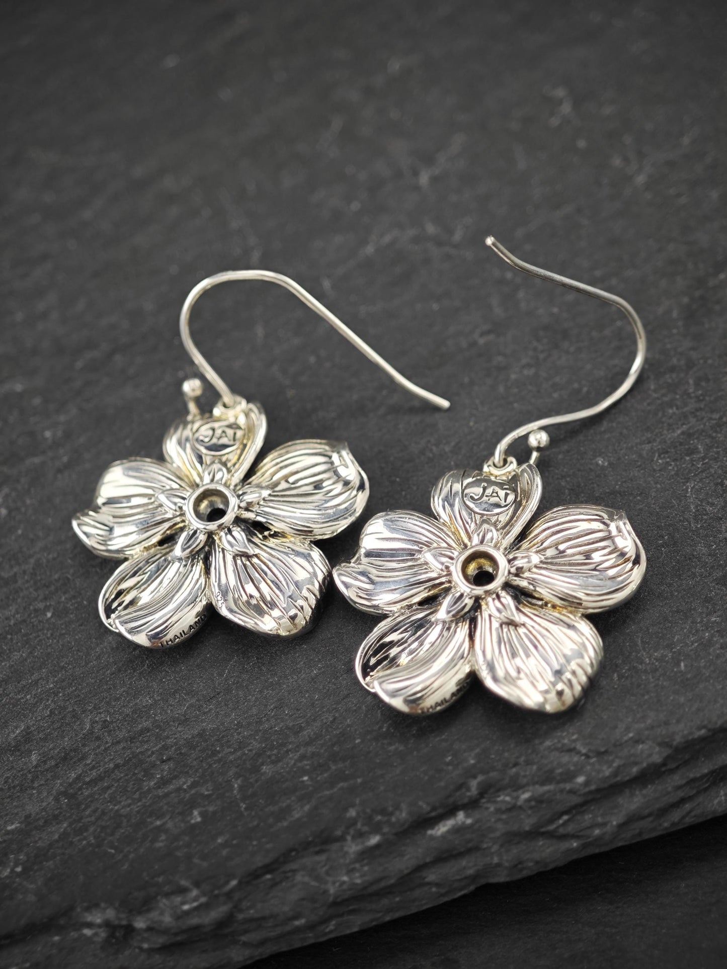Vintage Topaz, Jai Fish Hook Earrings Sterling Silver