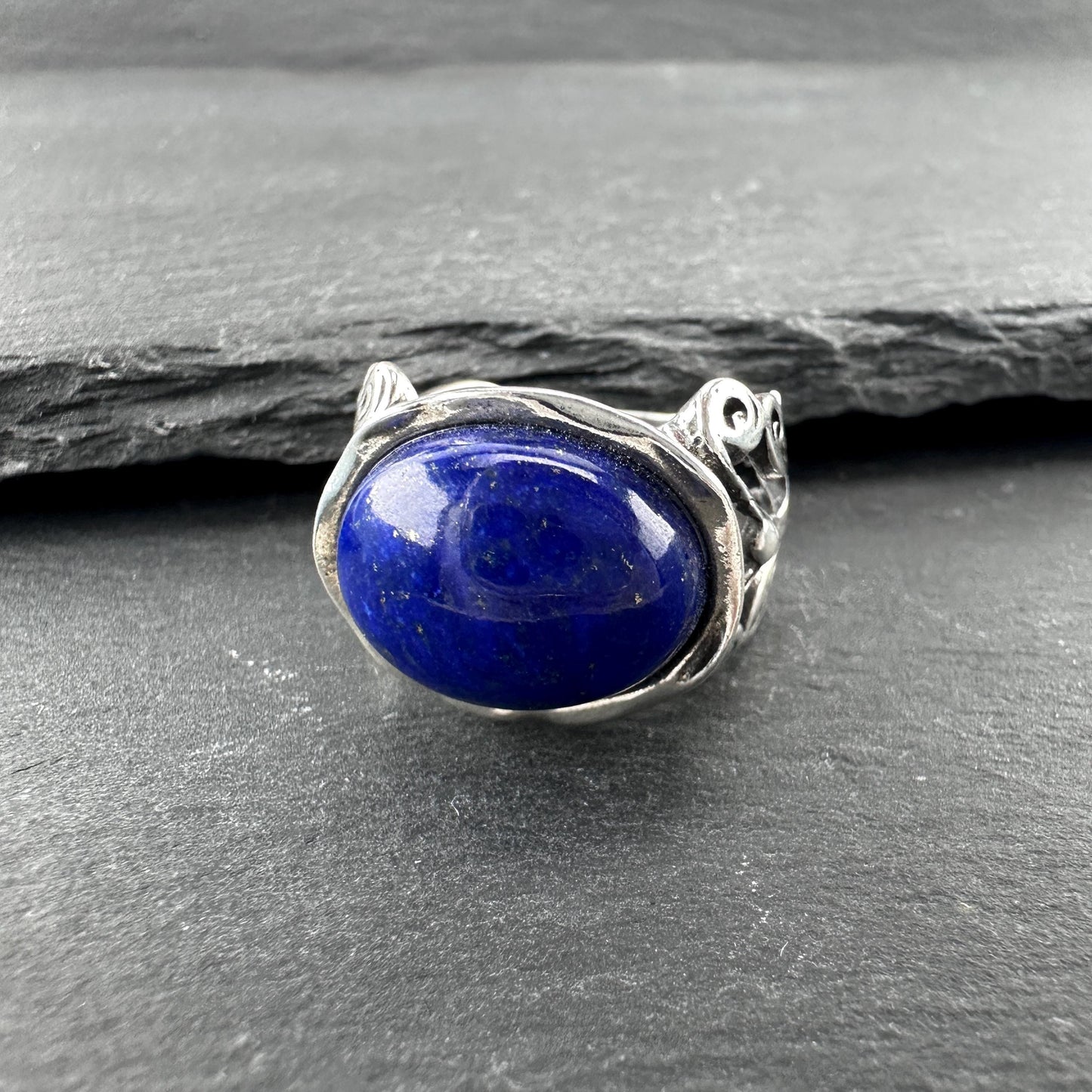 Israel Oval, Lapis Ring Sterling Silver