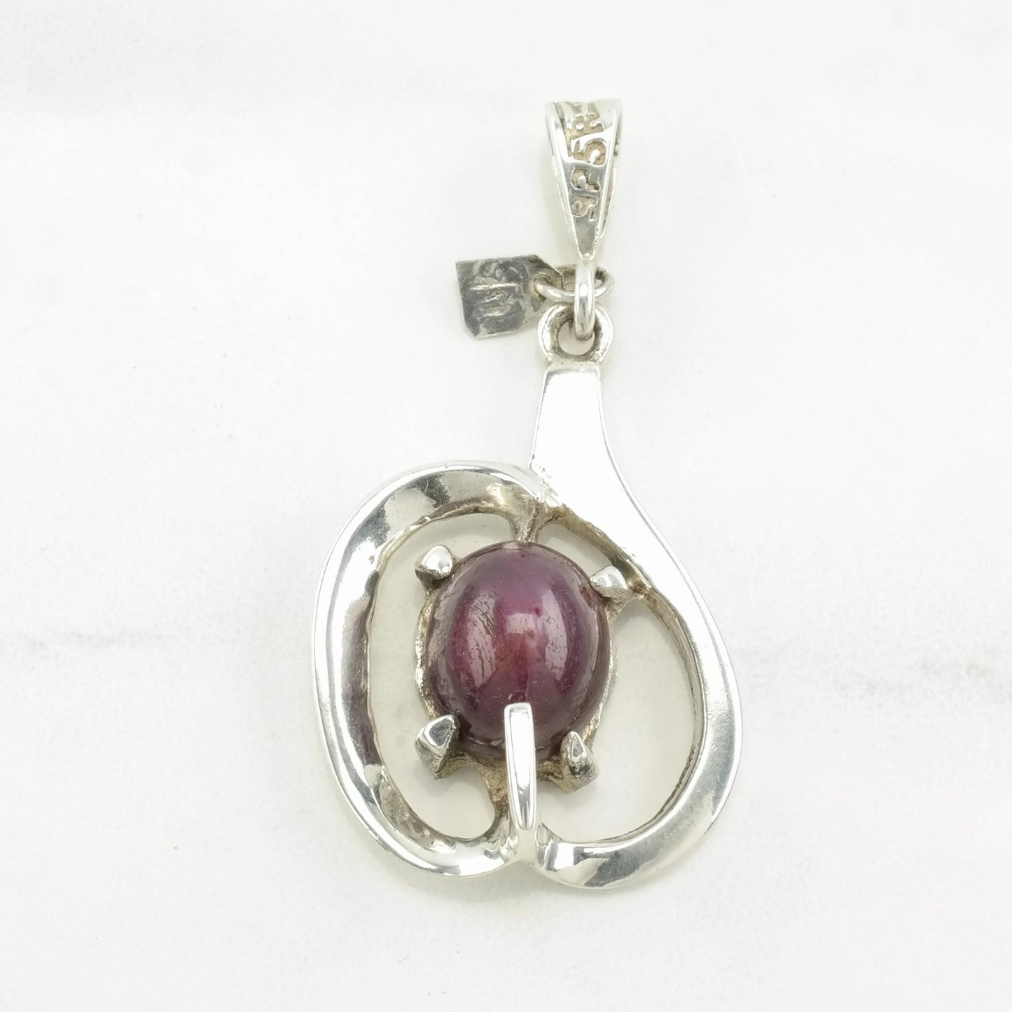 Vintage Taxco Star Sapphire Sterling Silver Pendant