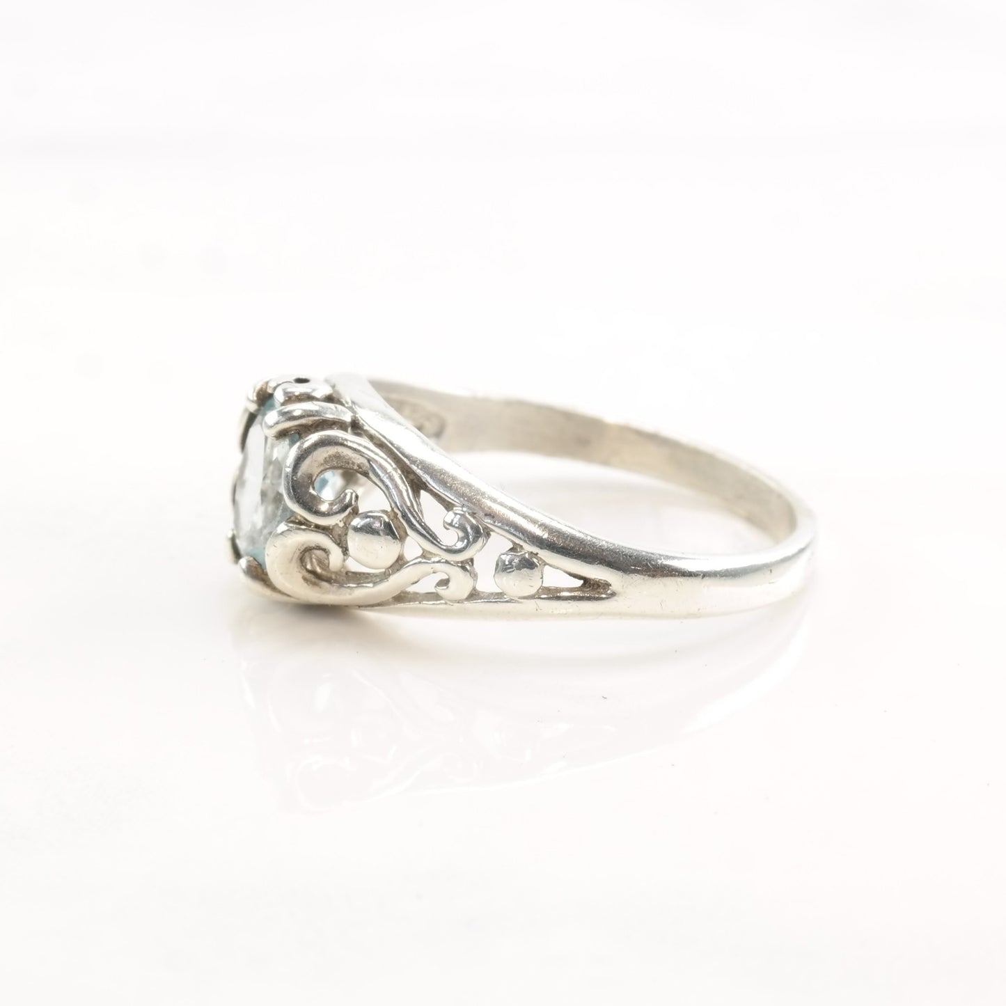 Vintage Kabana Silver Ring Topaz Size 7