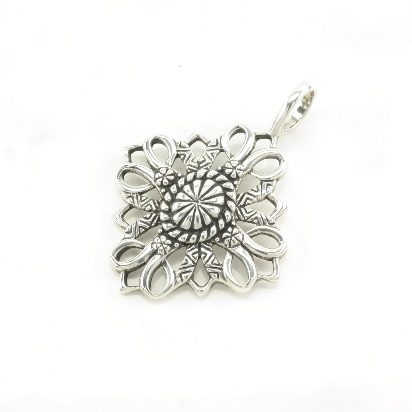 Vintage Carolyn Pollack Flower Sterling Silver Pendant