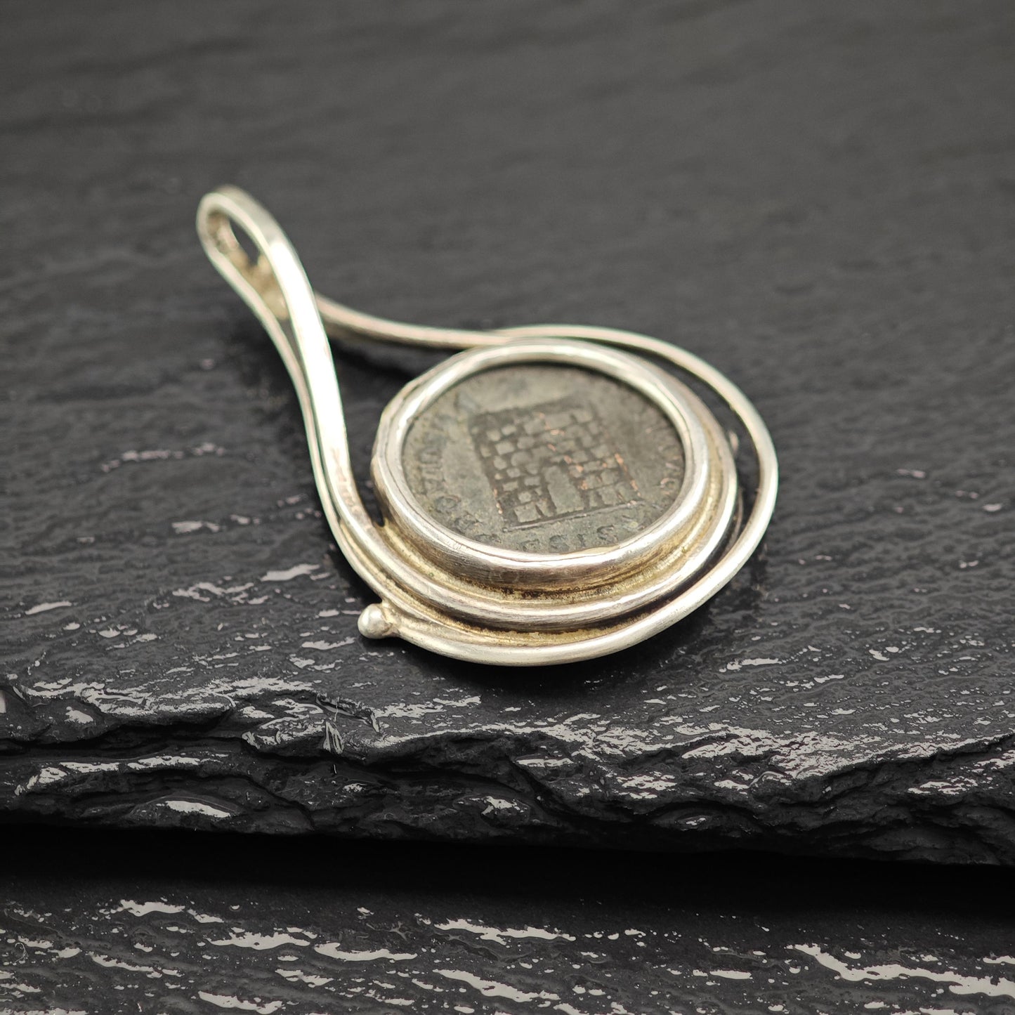 Replica Ancient Roman Coin Pendant Sterling Silver