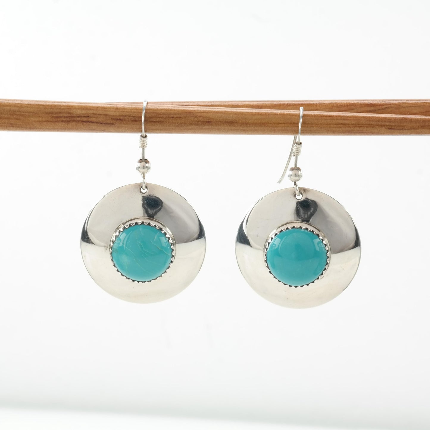 Vintage Navajo, Sterling Silver Fish Hook Earrings