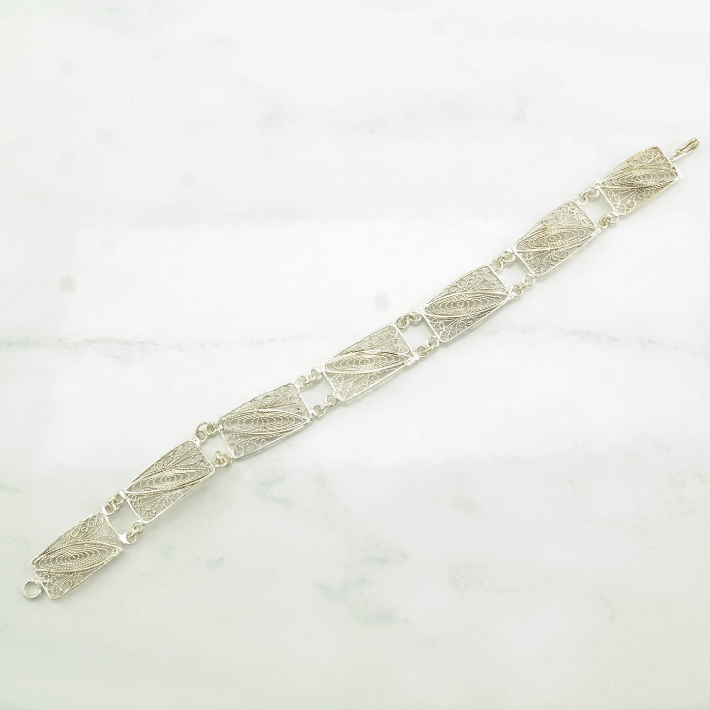 Choice of Vintage Sterling Silver Link Bracelets Filigree