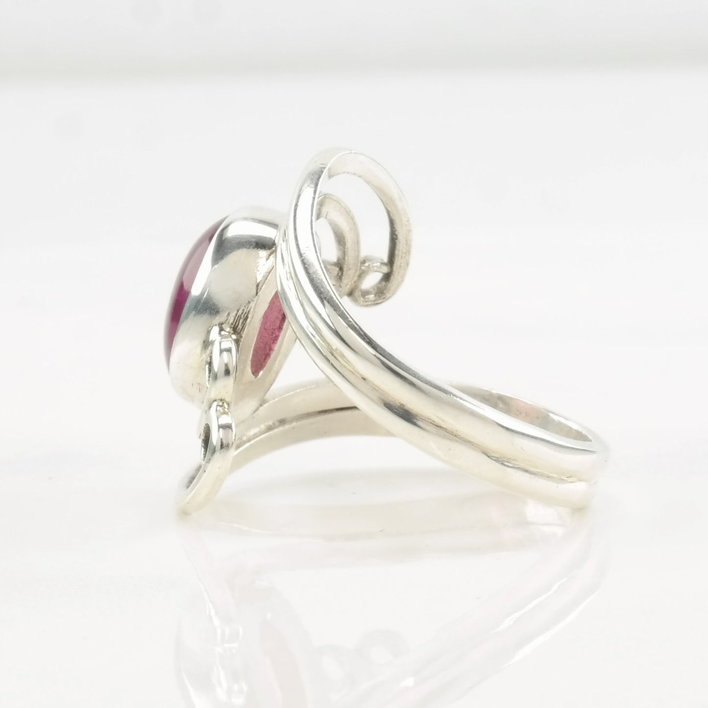 Vintage Pink Tourmaline Ring Sterling Silver Size 6