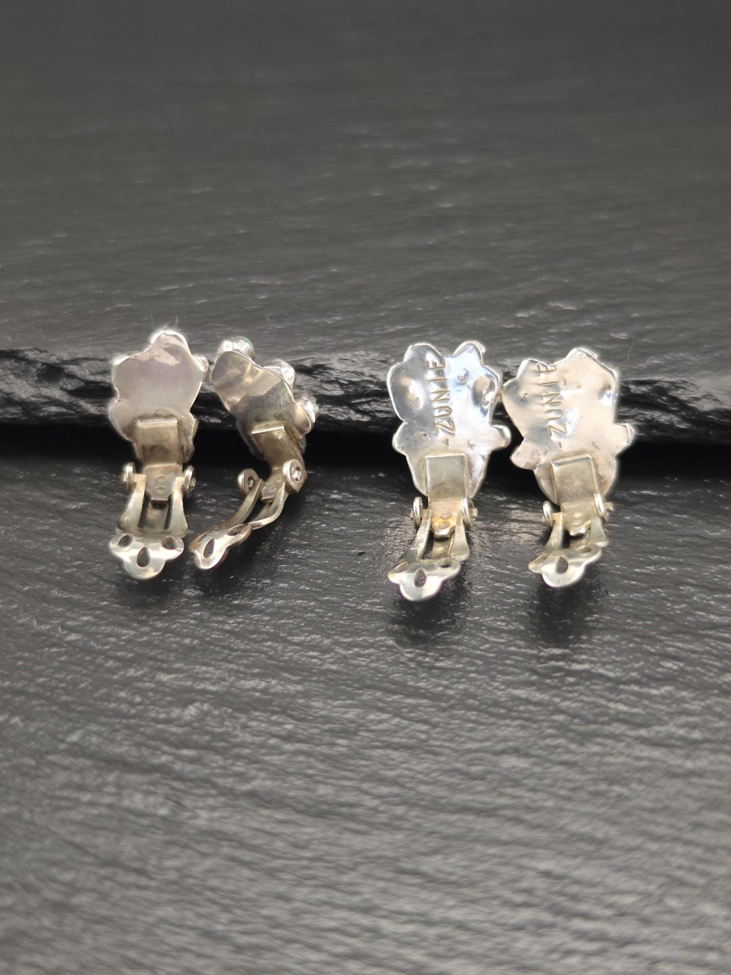 Choice of Native American, Zuni Clip On Earrings Sterling Silver