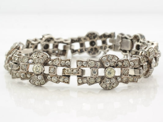 Art Deco Paste Bracelet Sterling Silver
