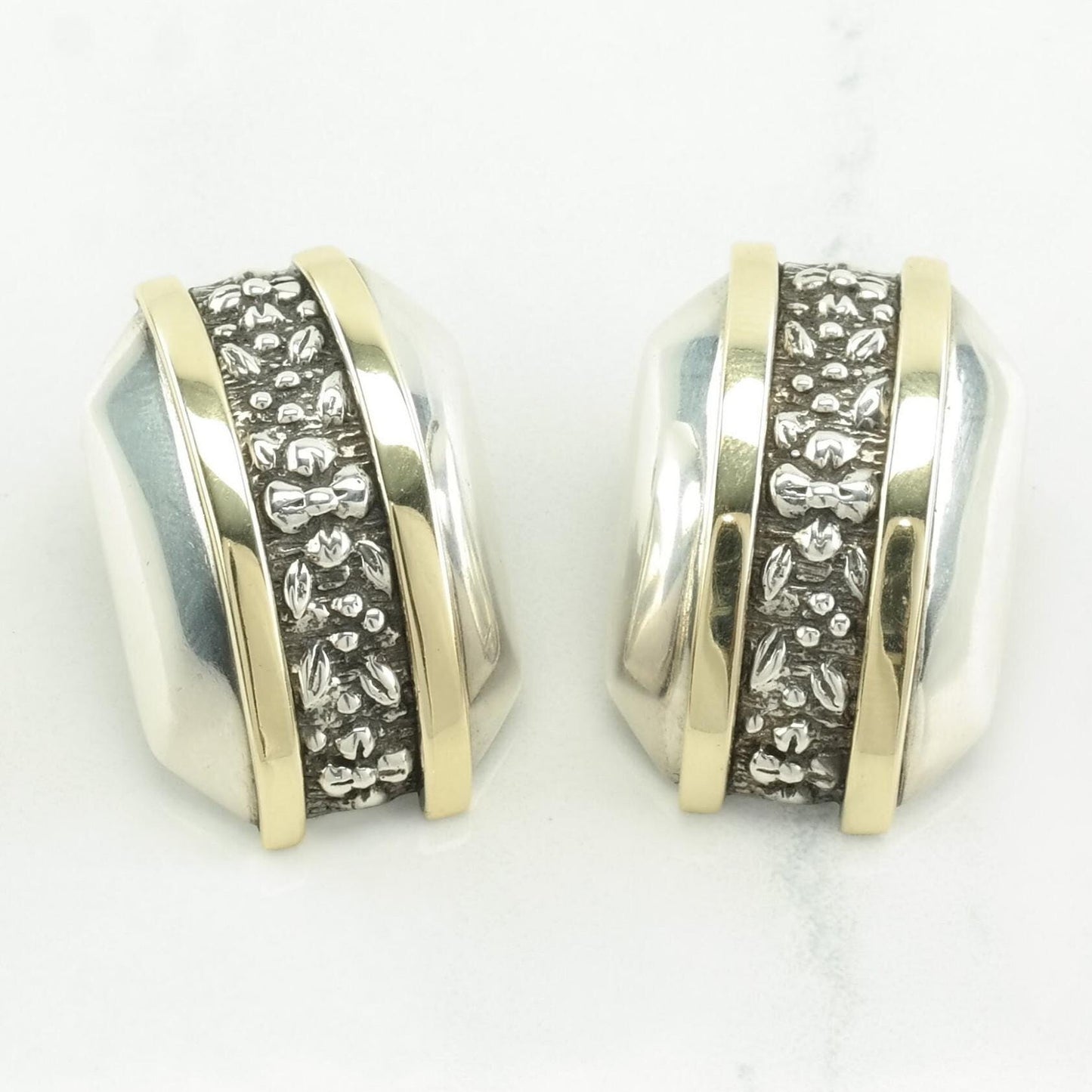 Rigoberto Sterling Silver Gold Accent 14K Earrings Clip On
