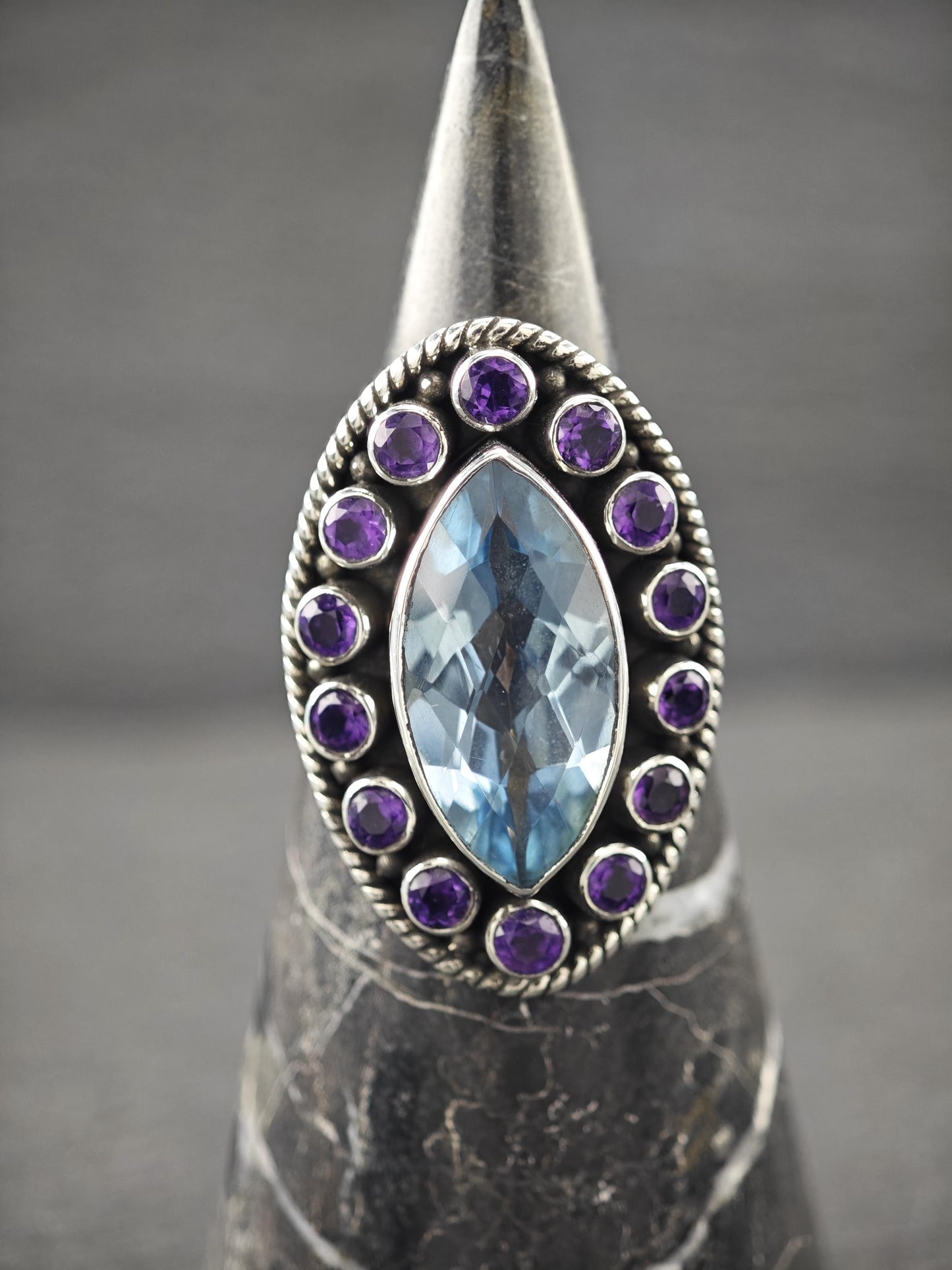 Nicky Butler Topaz, Amethyst Ring Sterling Silver