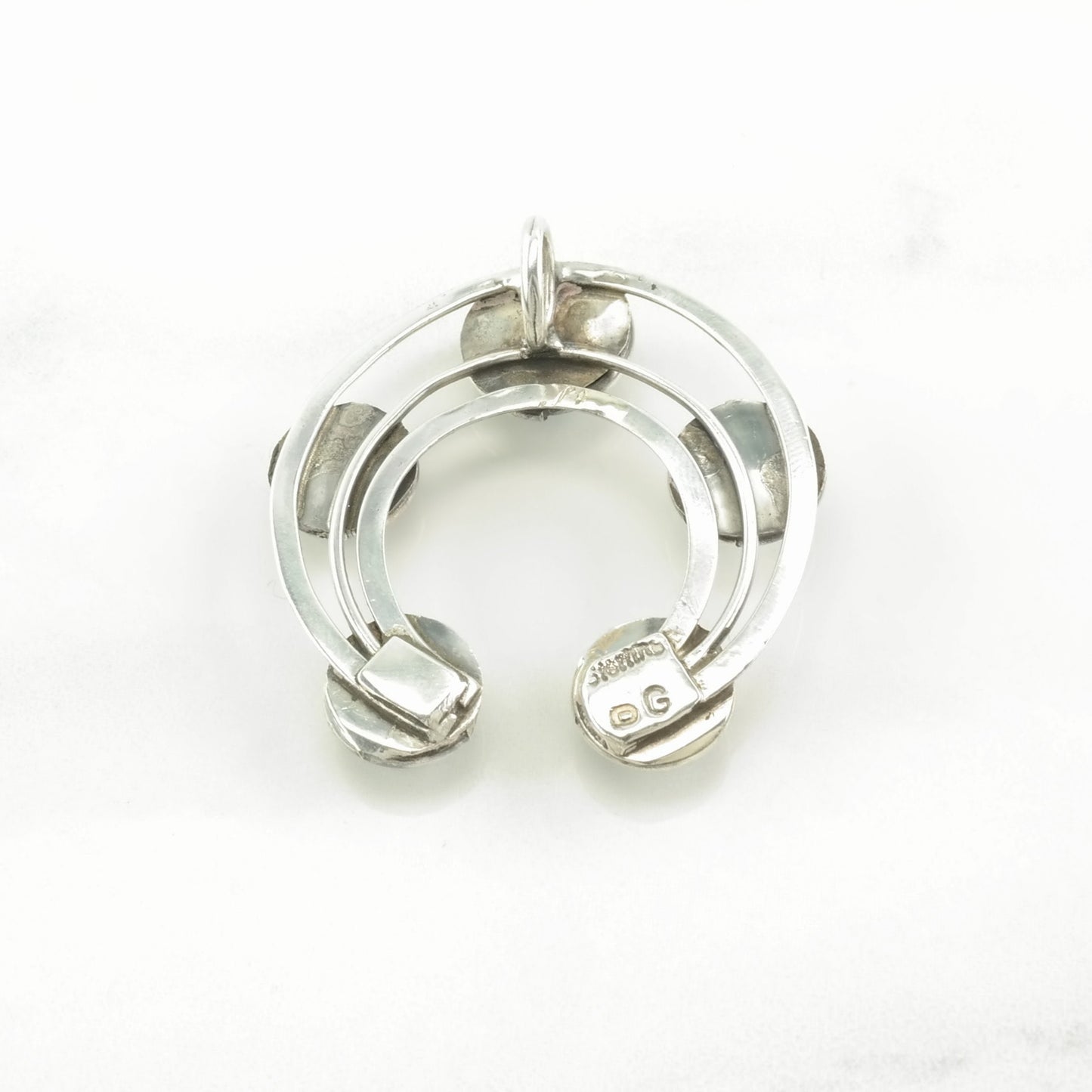 Vintage Native American Turquoise Naja Sterling Silver Pendant