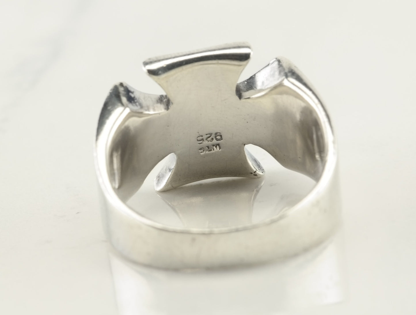 Vintage Sterling Silver Cross Ring Size 16