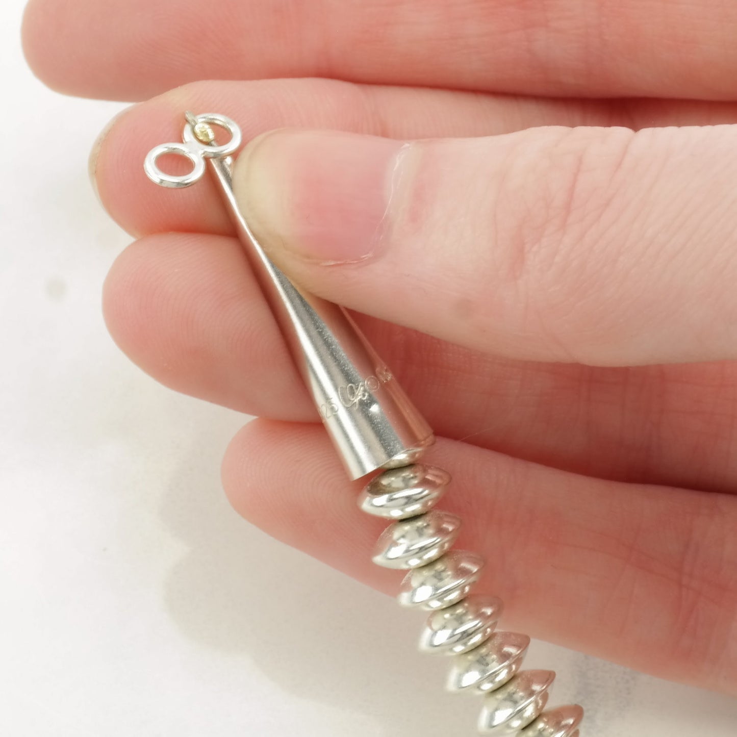 Vintage Native American Sterling Silver Beaded 14k Gold Accents Necklace