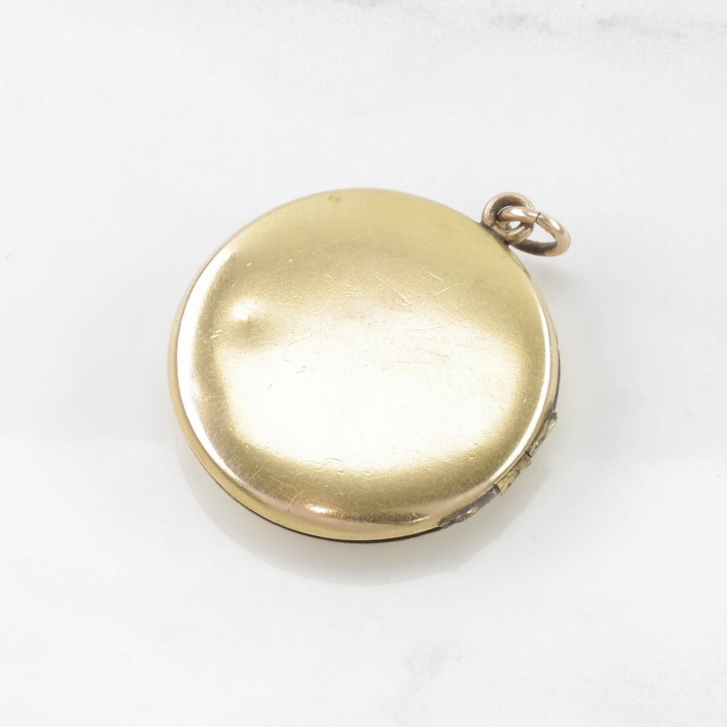 Vintage Art Nouveau Paste Locket Gold Fill Pendant