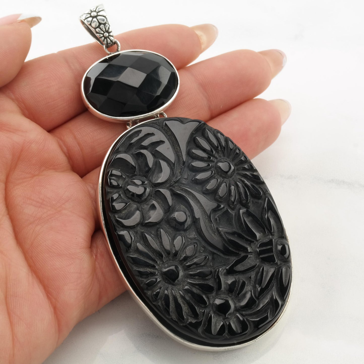 Vintage AKR Large Silver Pendant Sterling