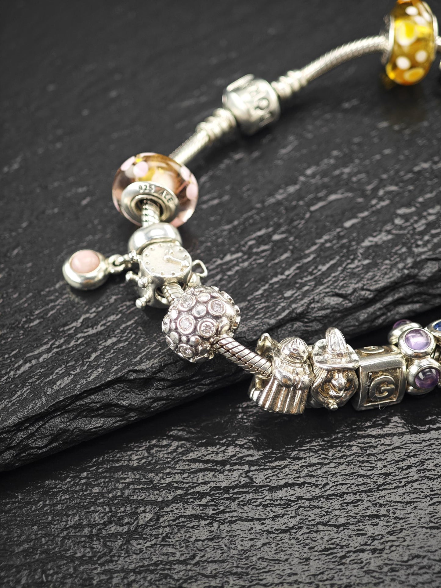 Vintage 19 Pandora Charm Bracelet Sterling Silver