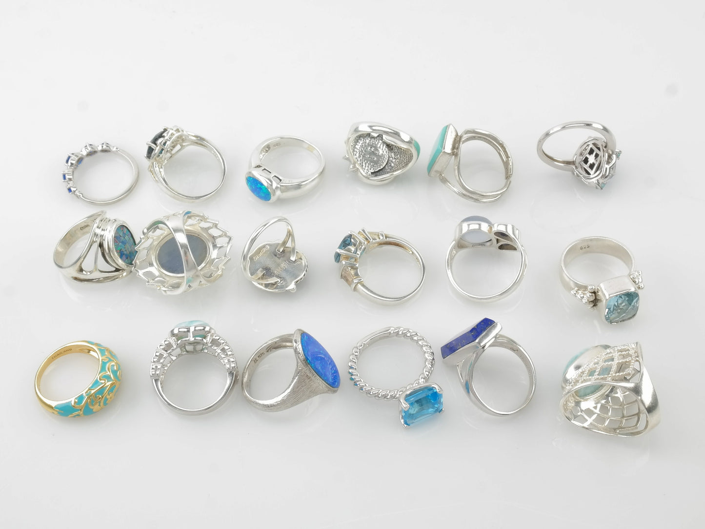 Blue Gemstone Variety Choice Sterling Silver Rings Size 7 TRB012
