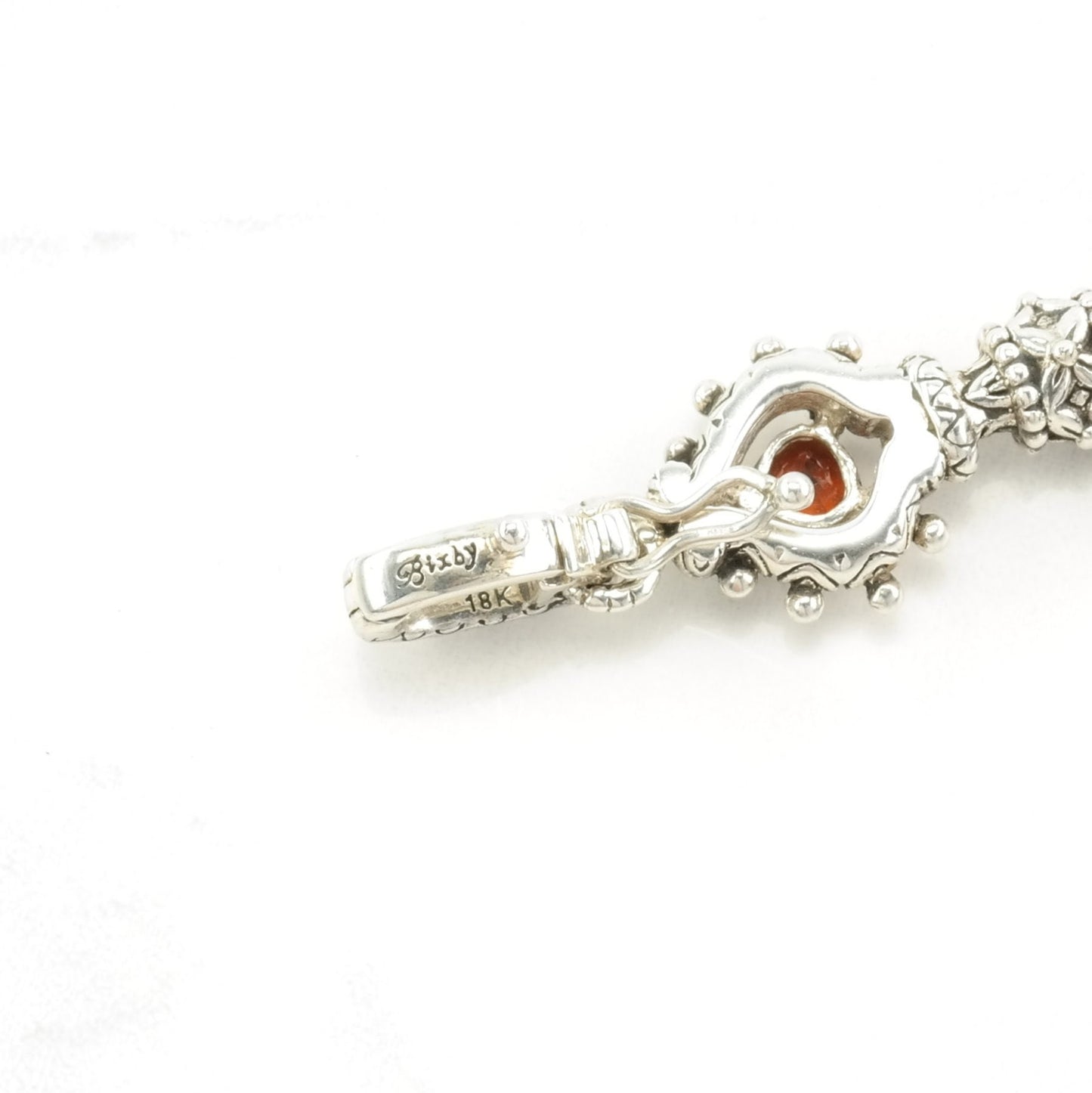Vintage Barbara Bixby Citrine, 18K Gold Accents Key Sterling Silver Pendant