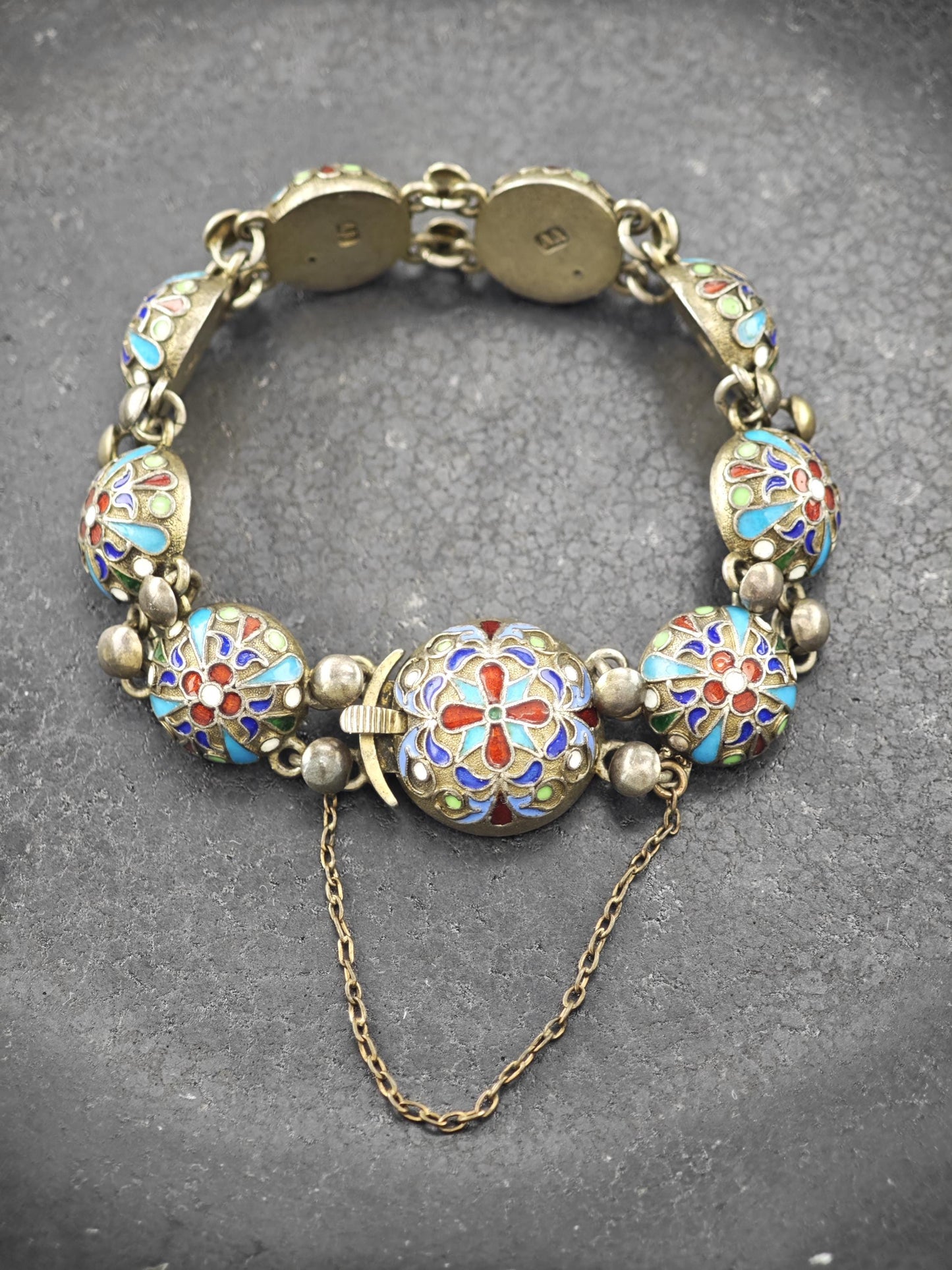 Imperial Russian 84, Enamel Bracelet Sterling Silver