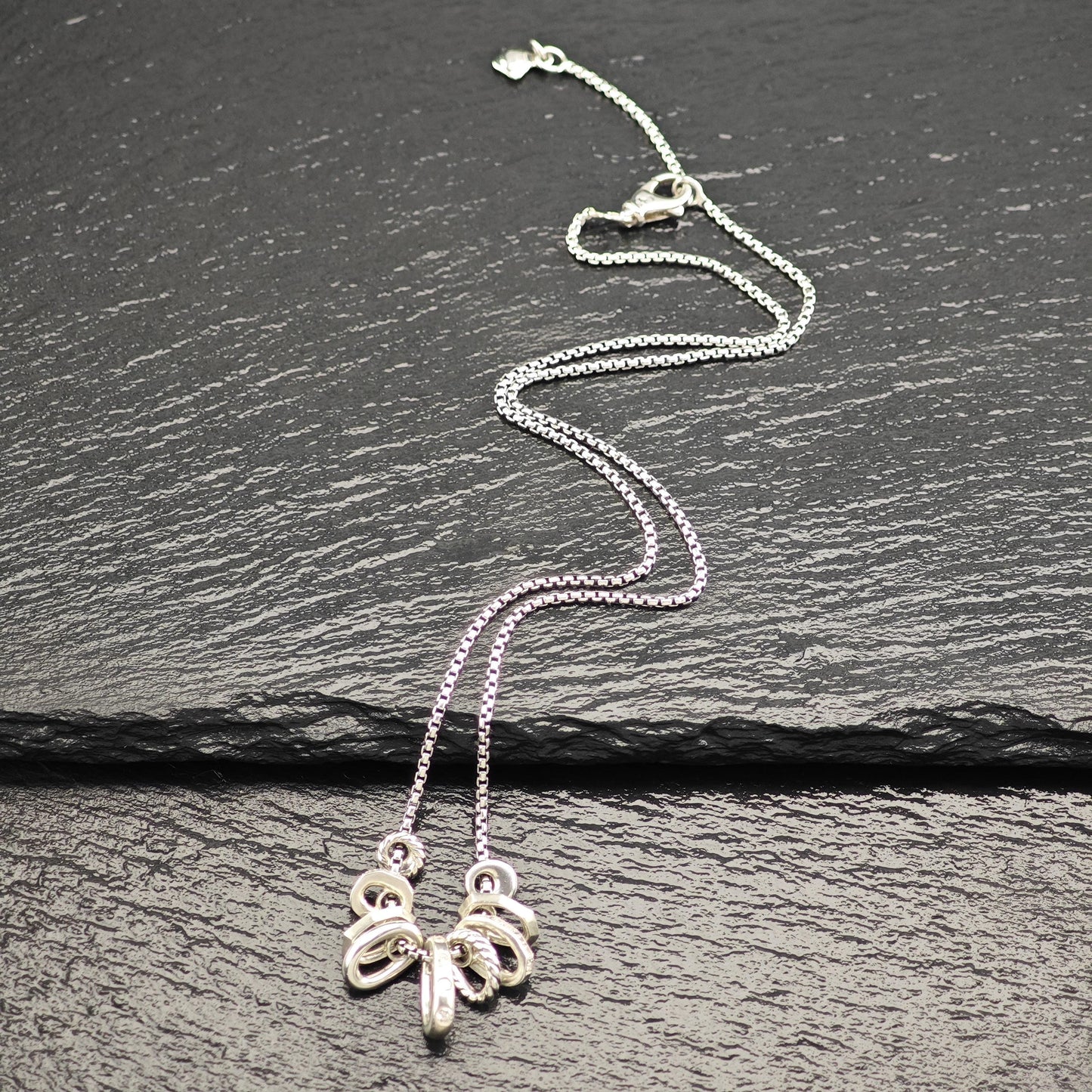 David Yurman Sterling Silver Diamond Stax Necklace Small