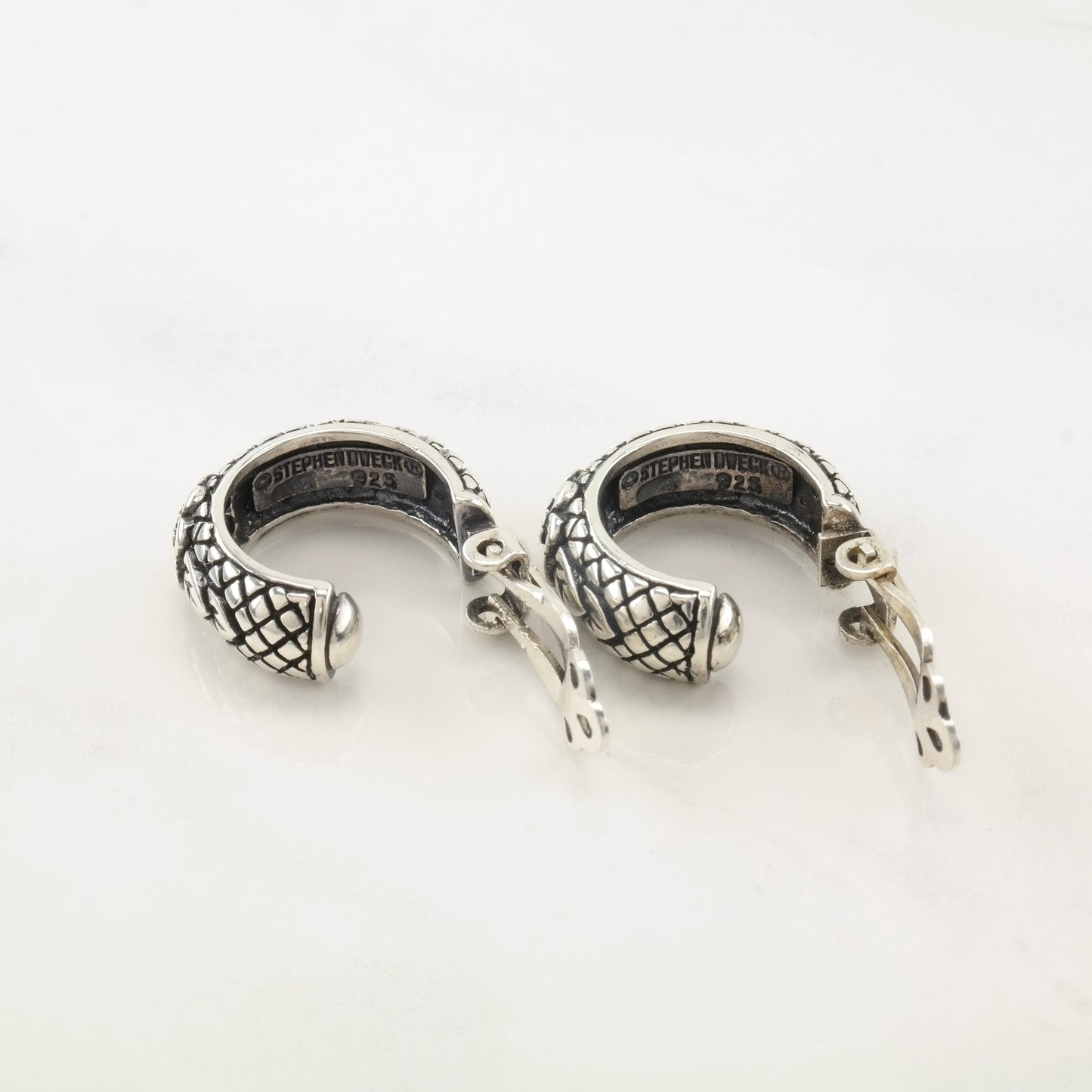 Vintage Stephen Dweck Sterling Silver Clip On/Hoop Earrings