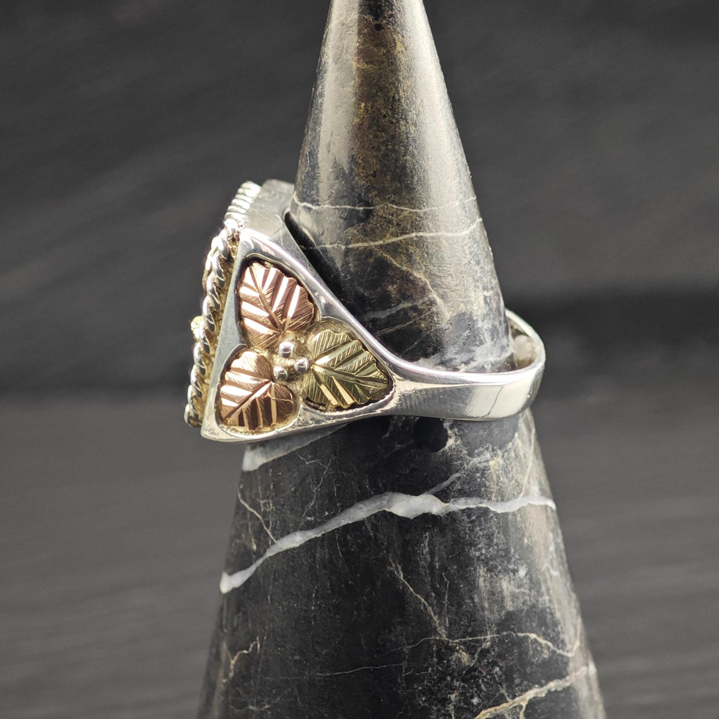 CCO Hills Tri-Color 10K Gold Eagle Sterling Silver Ring Sz 11 R6716