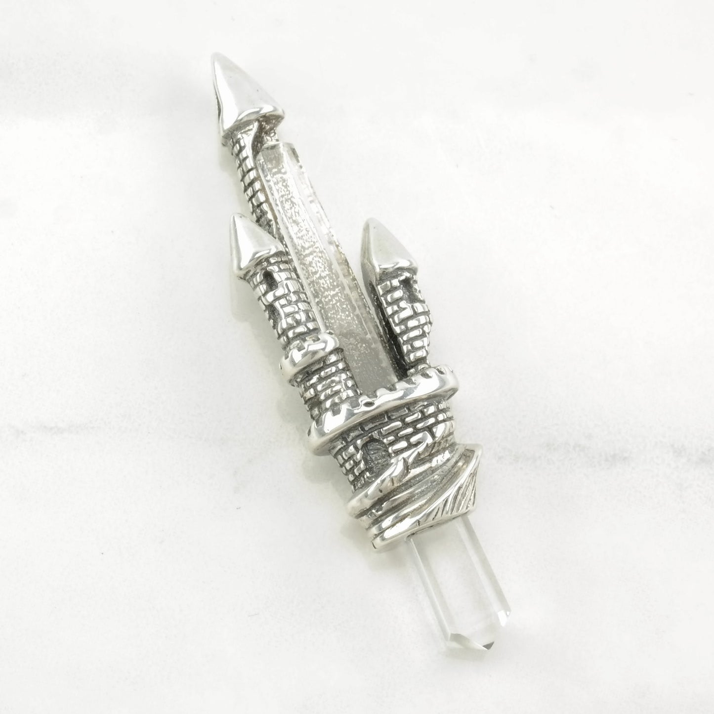 Vintage Fantasy Quartz Sterling Silver Pendant