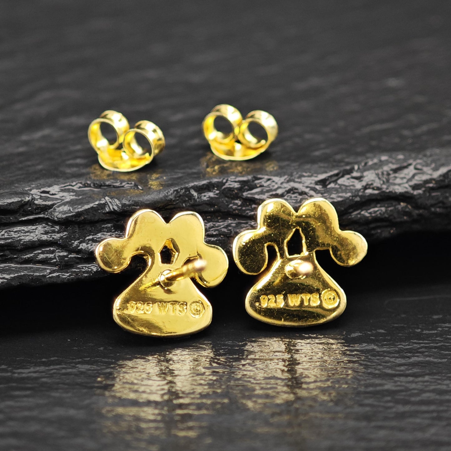 14K Gold Plated Kitty Paw Stud Earrings Sterling Silver ER2975