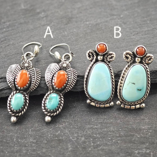Choice of Native American, Kidney Wire/Stud Earrings Sterling Silver