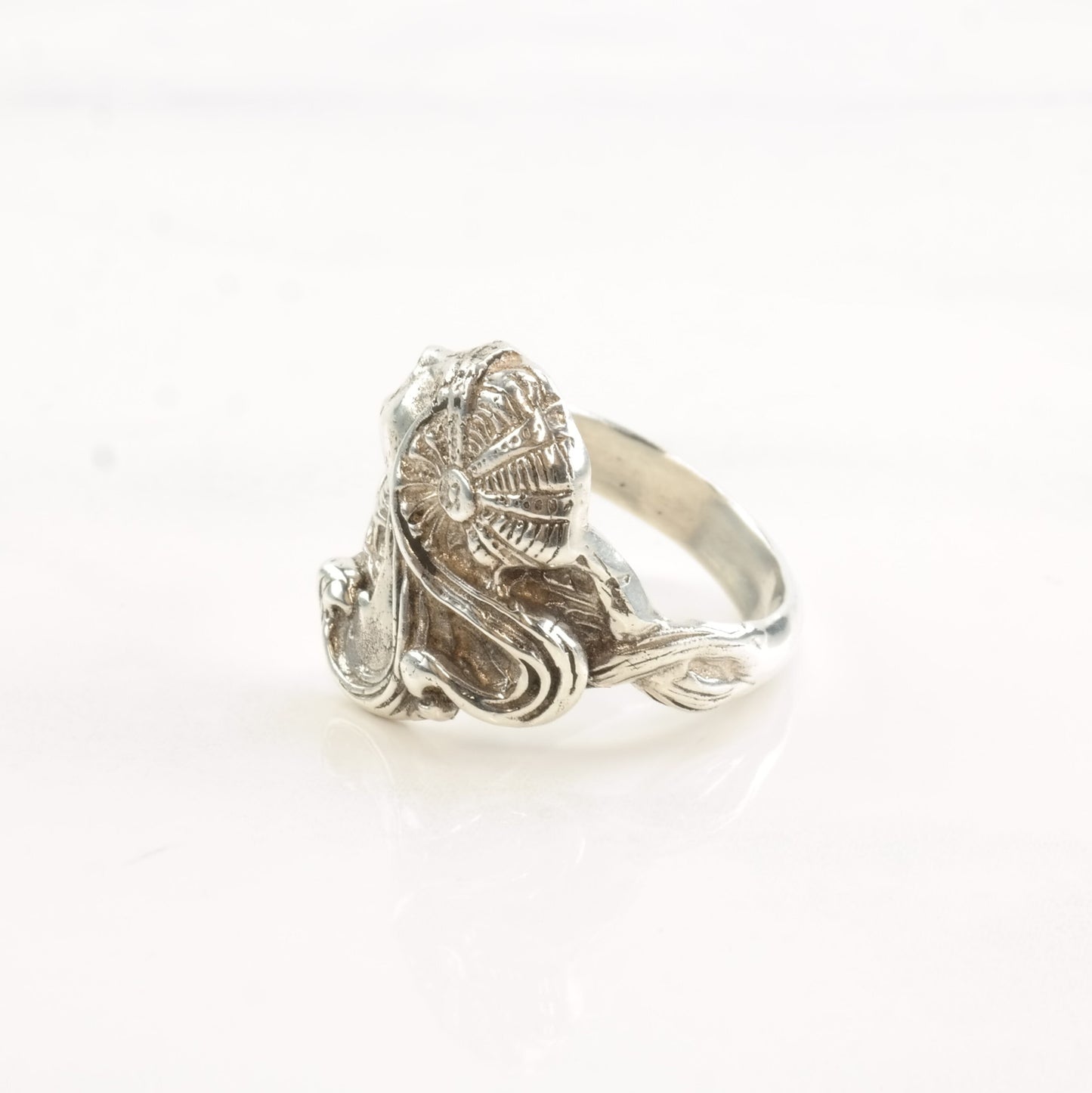 Vintage Sterling Silver Ring Art Nouveau Revival Fairy Size 7