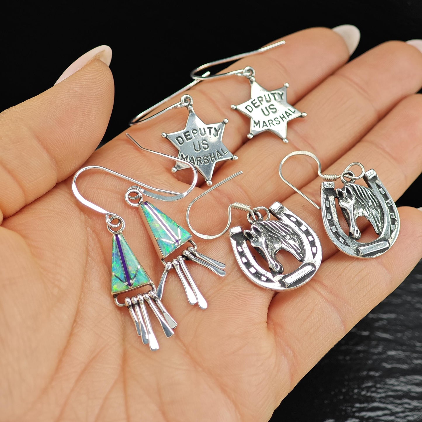 Choice of Vintage Fish Hook Earrings Sterling Silver