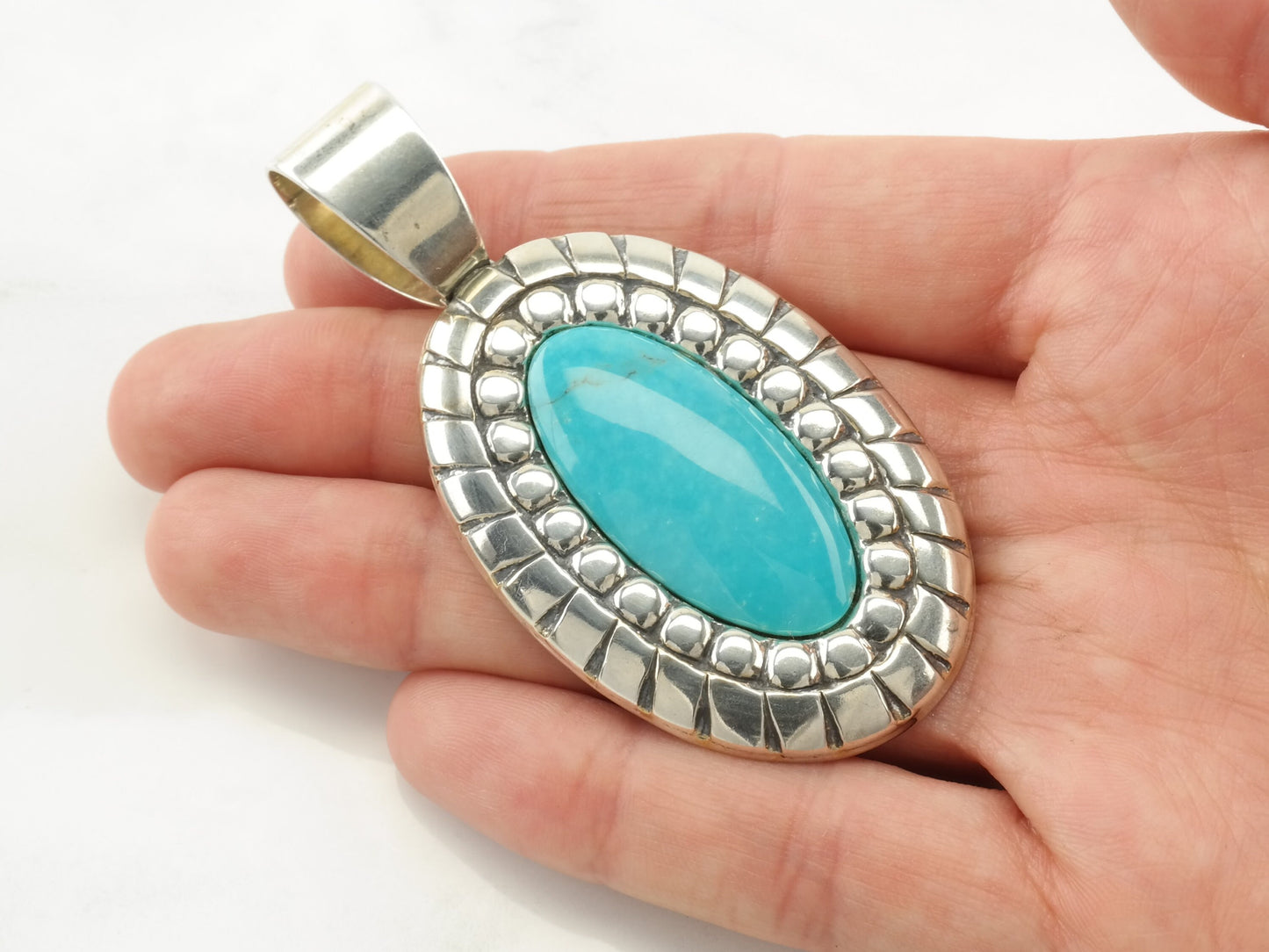 Vintage Turquoise Sterling Silver Pendant by Carolyn Pollack Relios