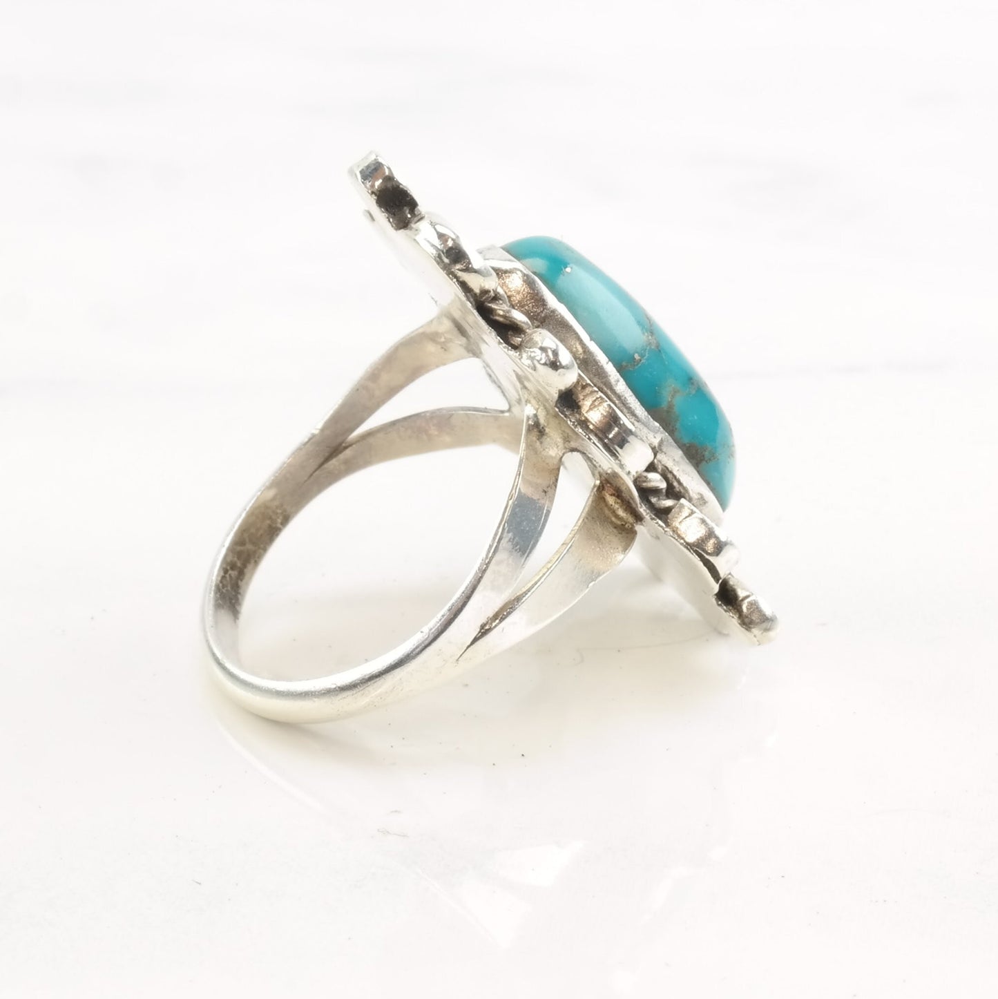 Vintage Southwest Silver Ring Turquoise Size 8 1/4