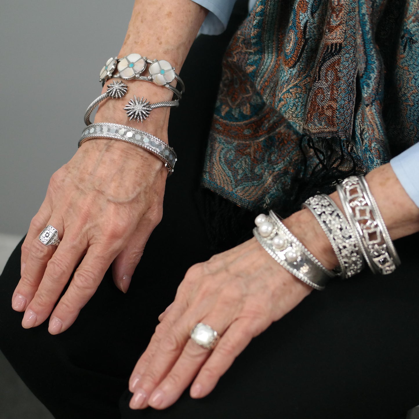 Angela by John Hardy, Jai MOP Bangle Bracelet Sterling Silver