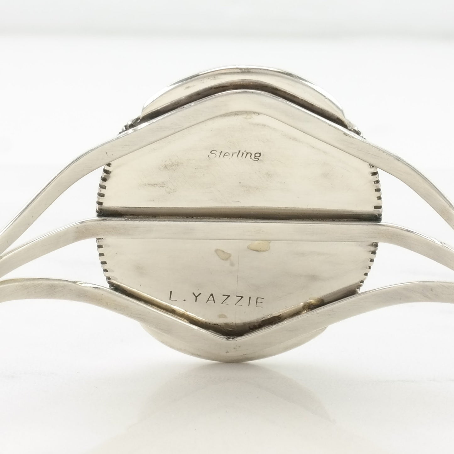 Vintage Native American Sterling Silver Cuff Bracelet Green Malachite