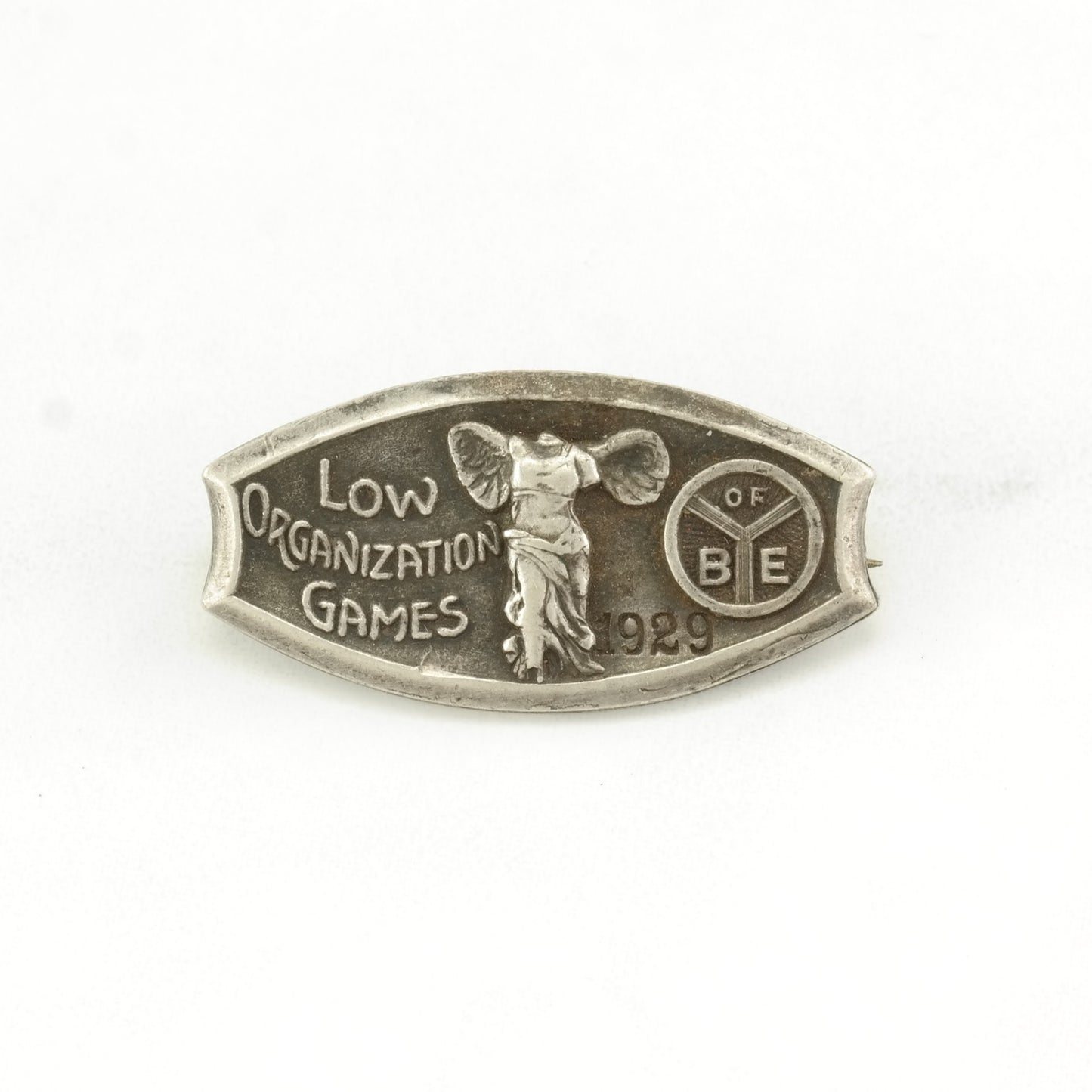 Antique Sterling Silver Brooch 1929 Low Organization Games B1857