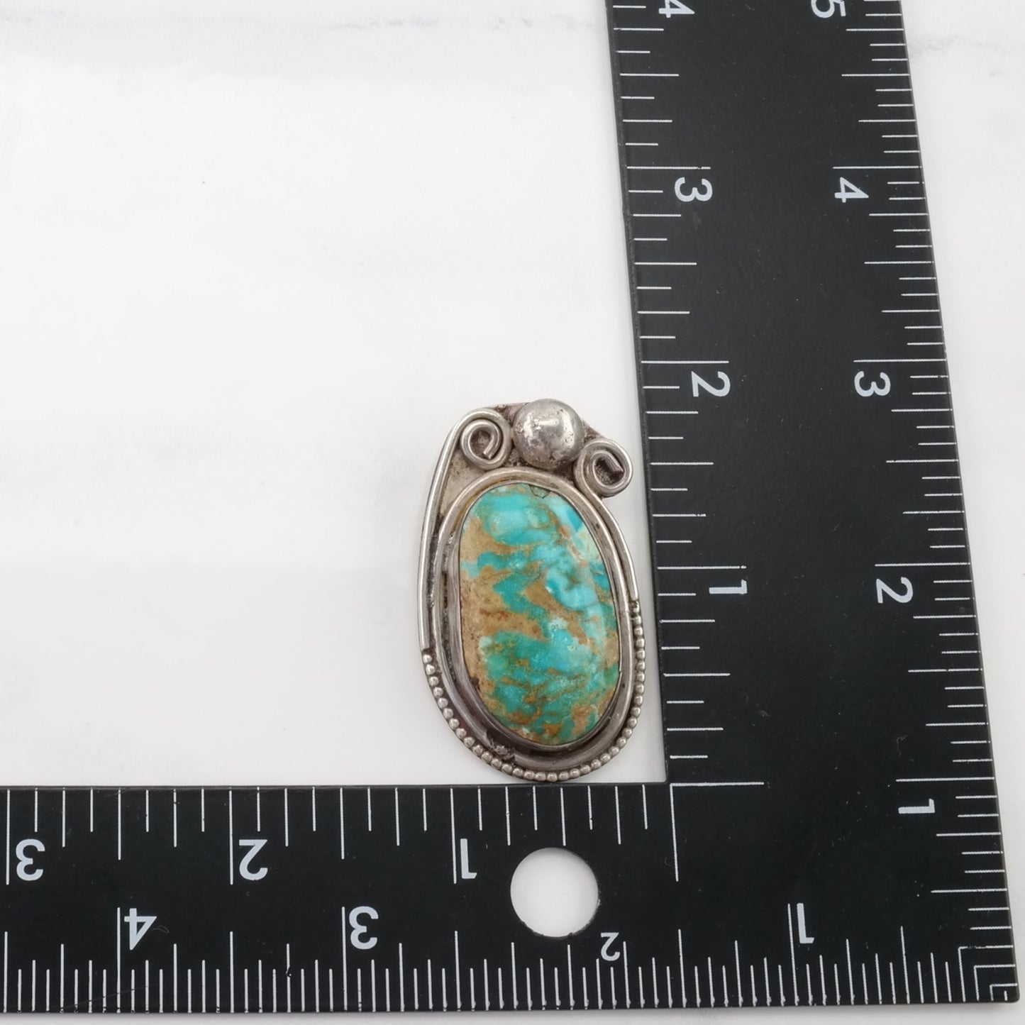 Vintage Native American Turquoise Sterling Silver Pendant