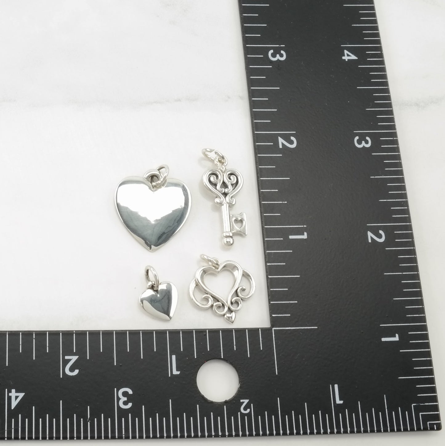 Choice of Vintage James Avery Heart Key Sterling Silver Pendant
