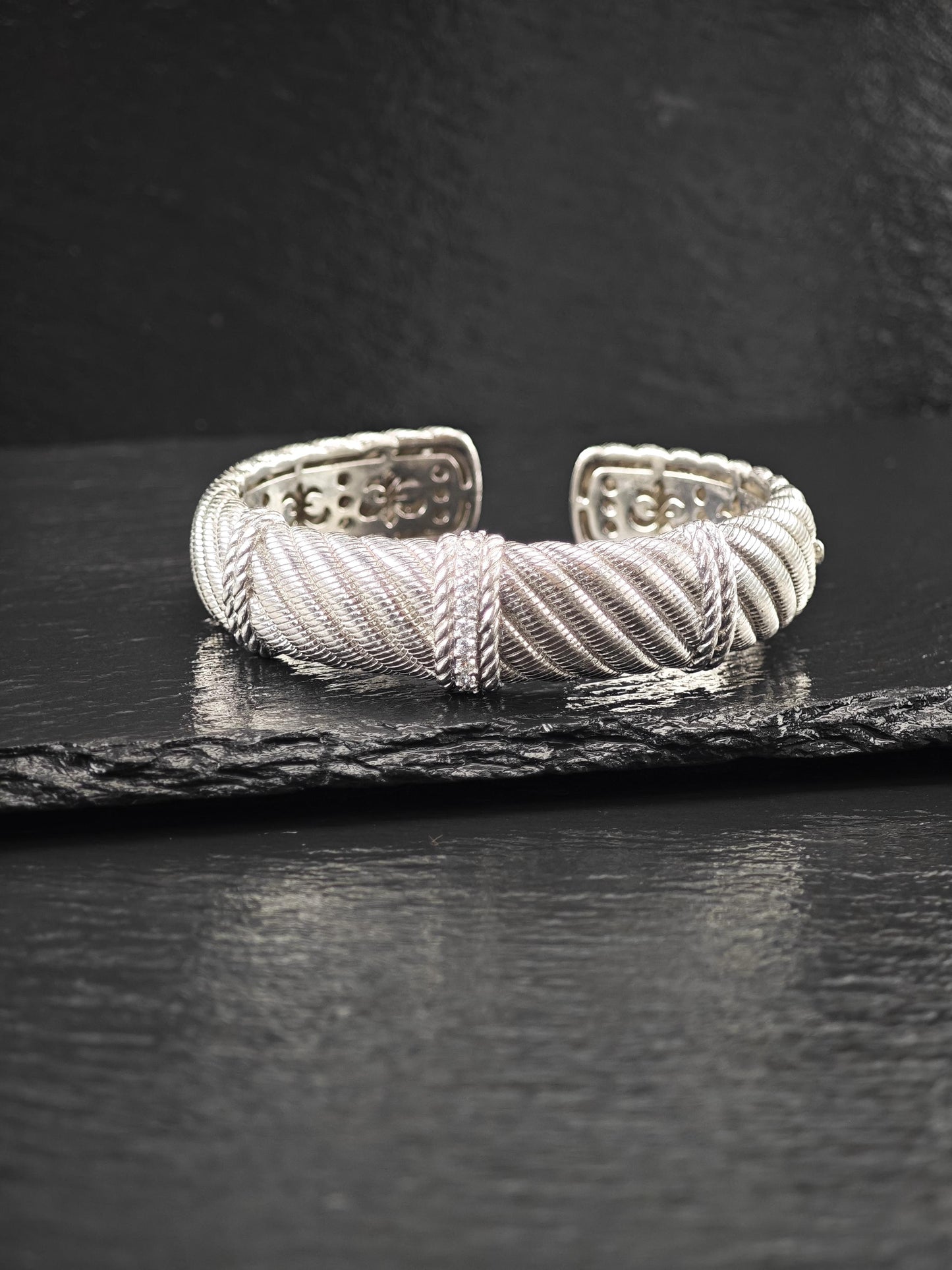 Vintage Judith Ripka, DQCZ Bracelet Sterling Silver