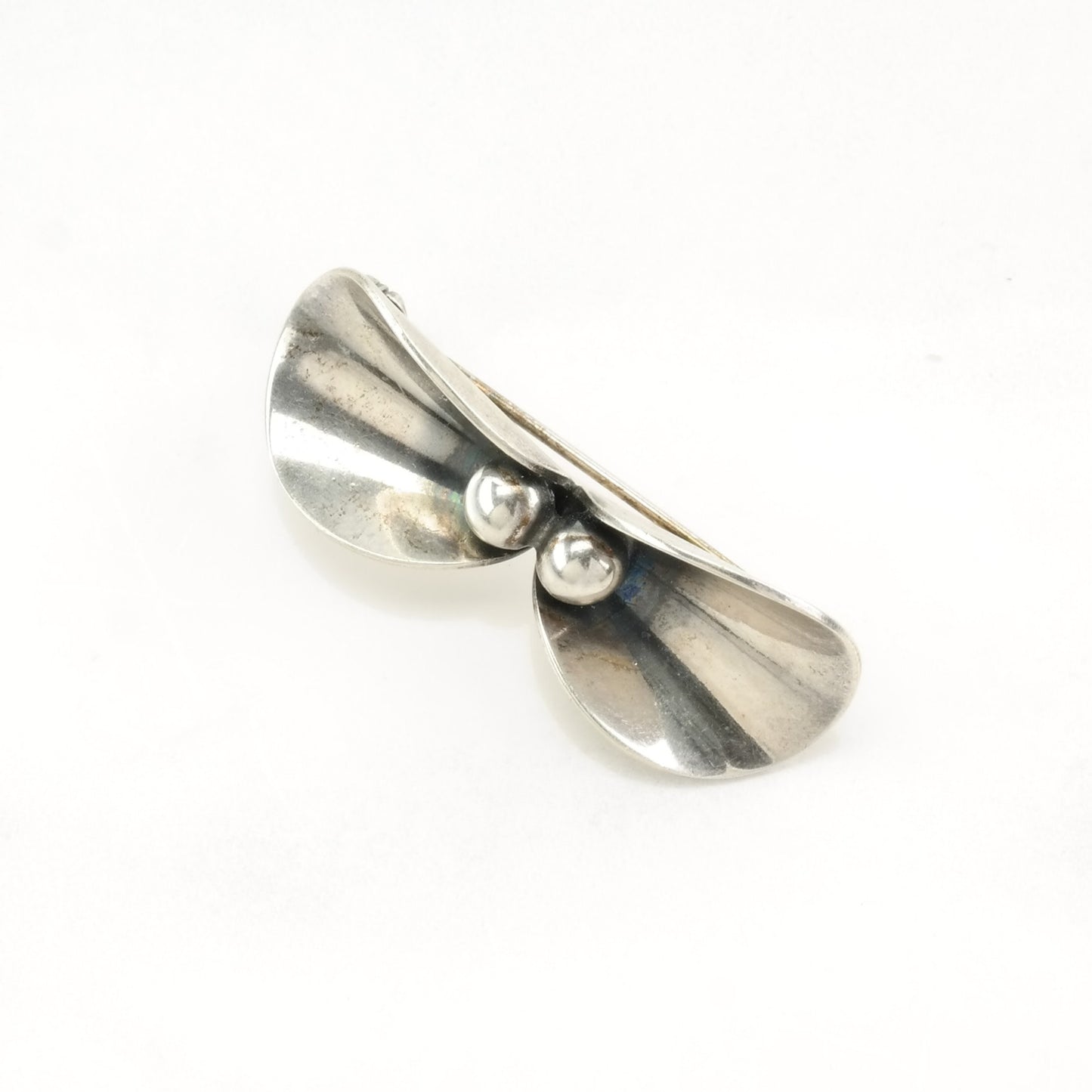 N.E. From Sterling Silver Brooch Modernist Floral B1813
