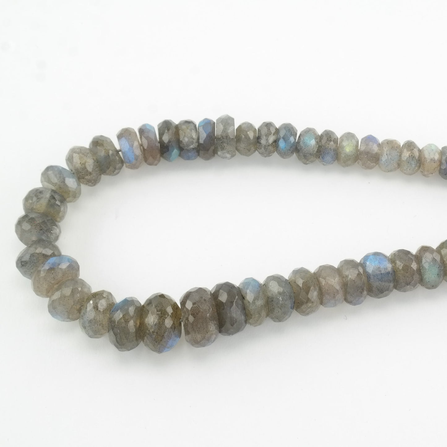 Vintage DTR Sterling Silver Iridescent Labradorite Faceted Necklace