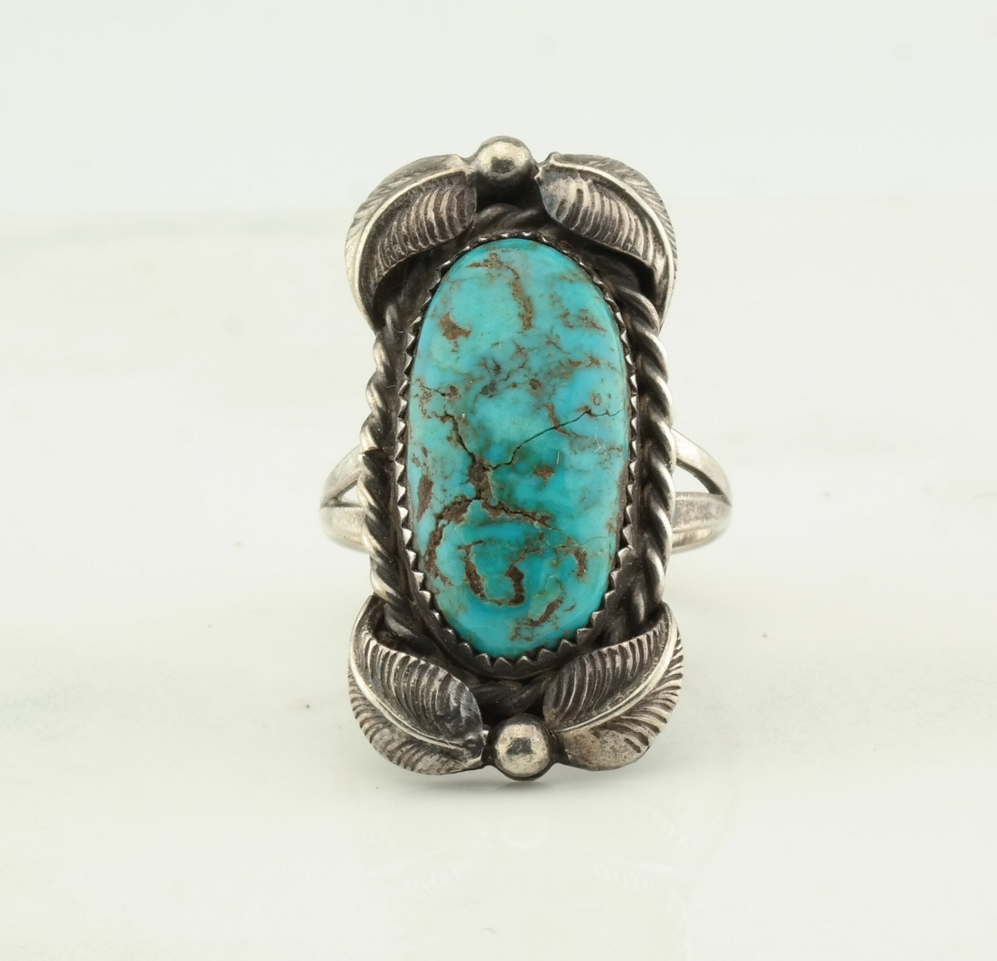 Vintage Sterling Silver Turquoise Ring Size 7 1/4