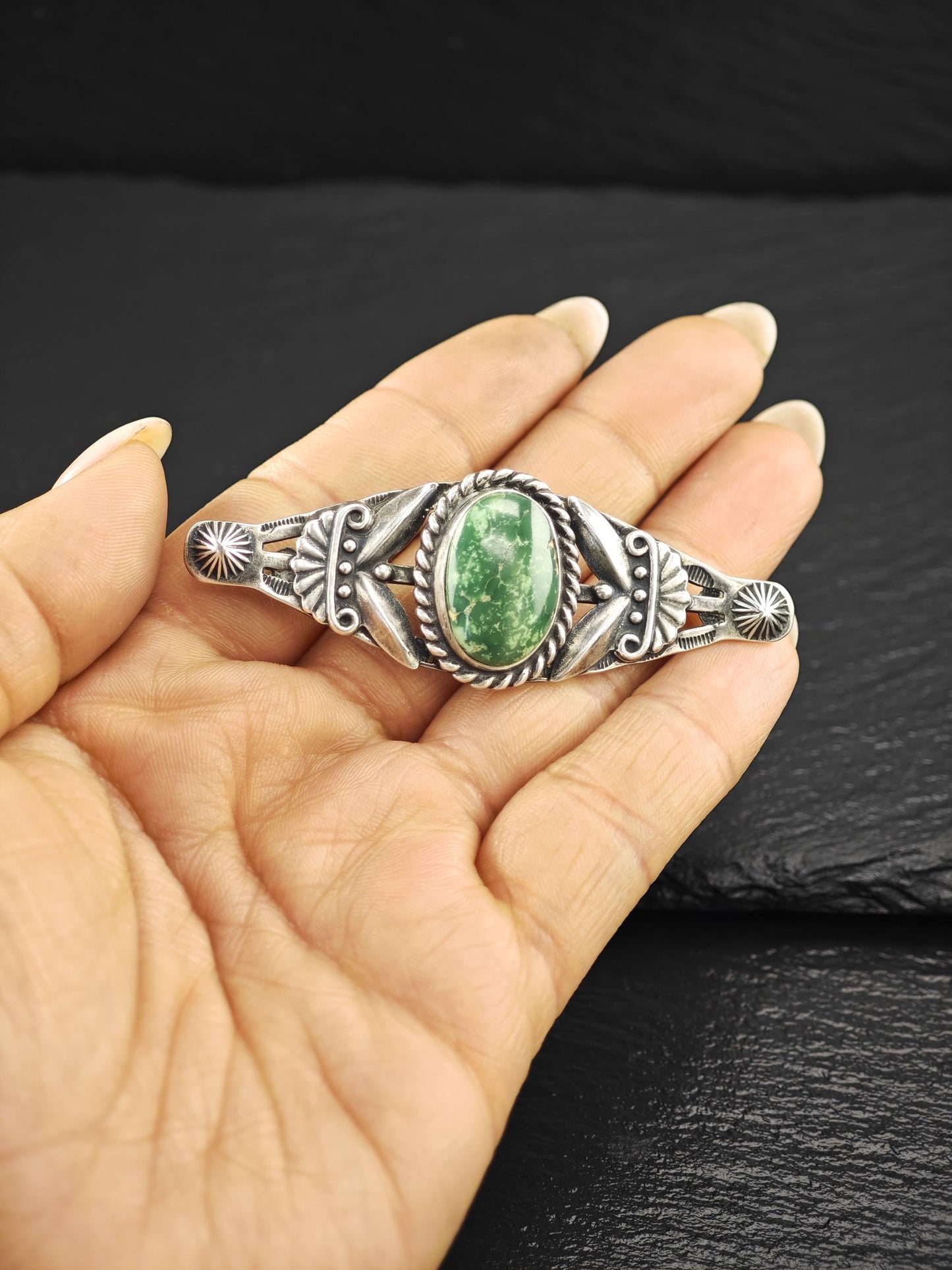 Fred Harvey Era, Stamped Brooch Sterling Silver