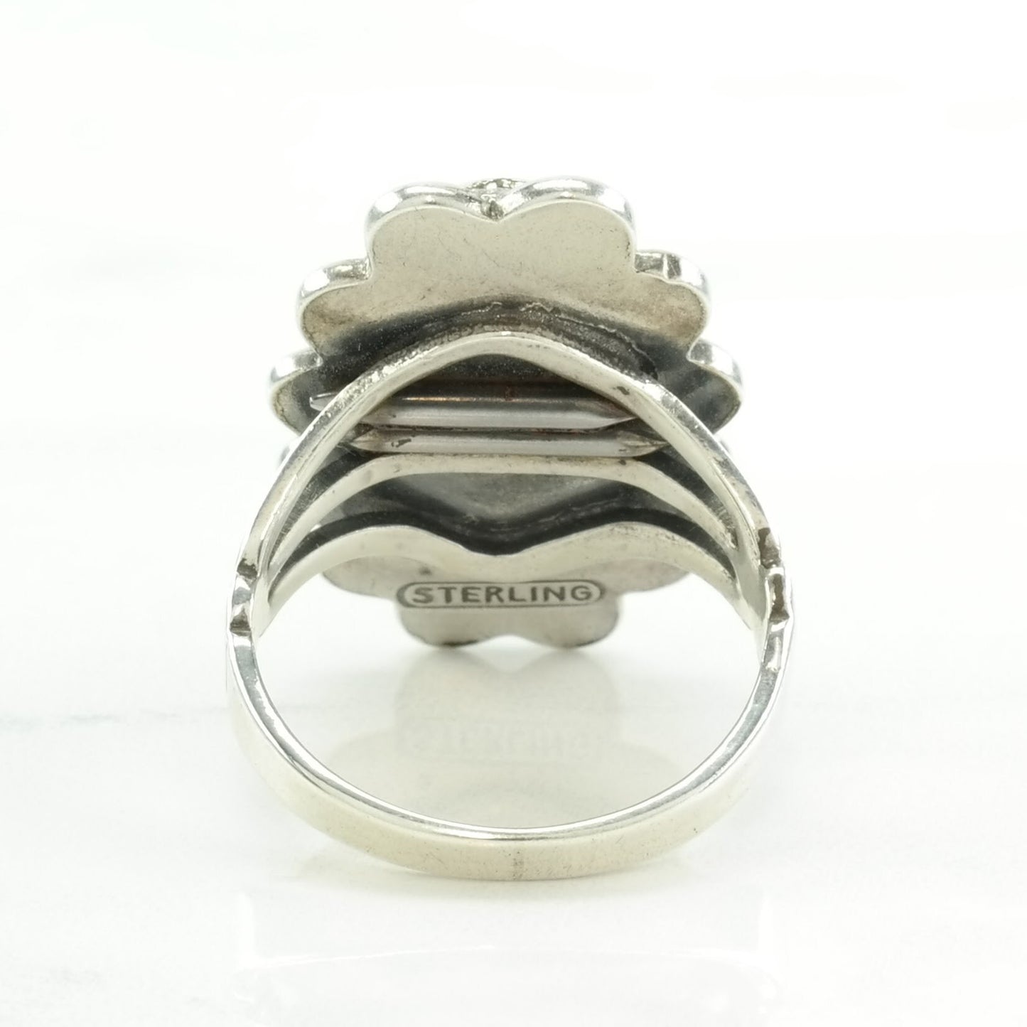 Vintage Native American Silver Ring Turquoise Oval Sterling Size 7 1/4