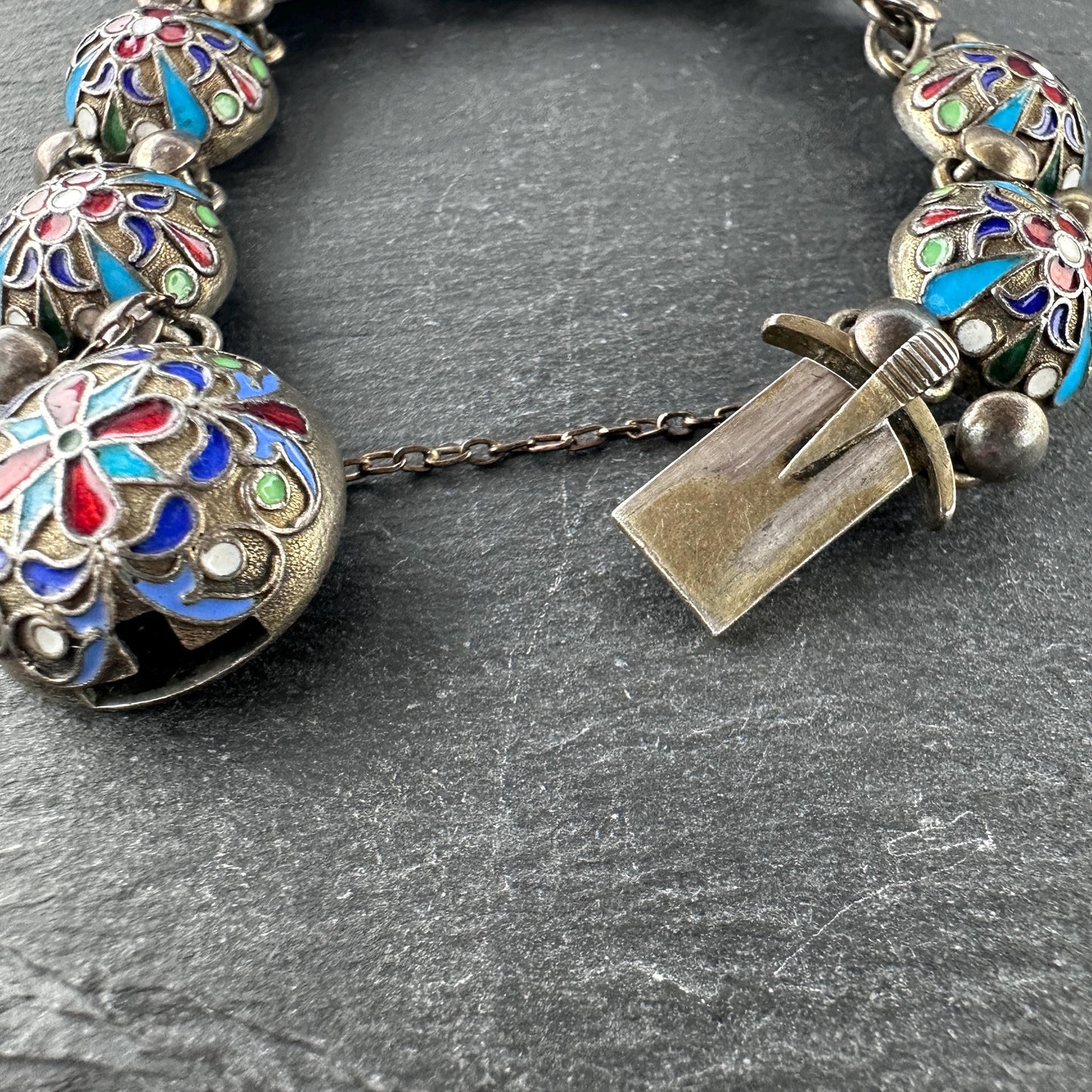 Imperial Russian 84, Enamel Bracelet Sterling Silver