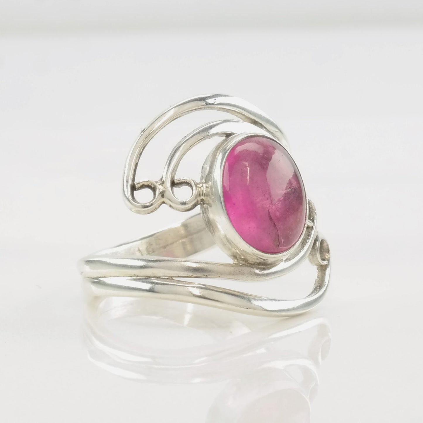 Vintage Pink Tourmaline Ring Sterling Silver Size 6