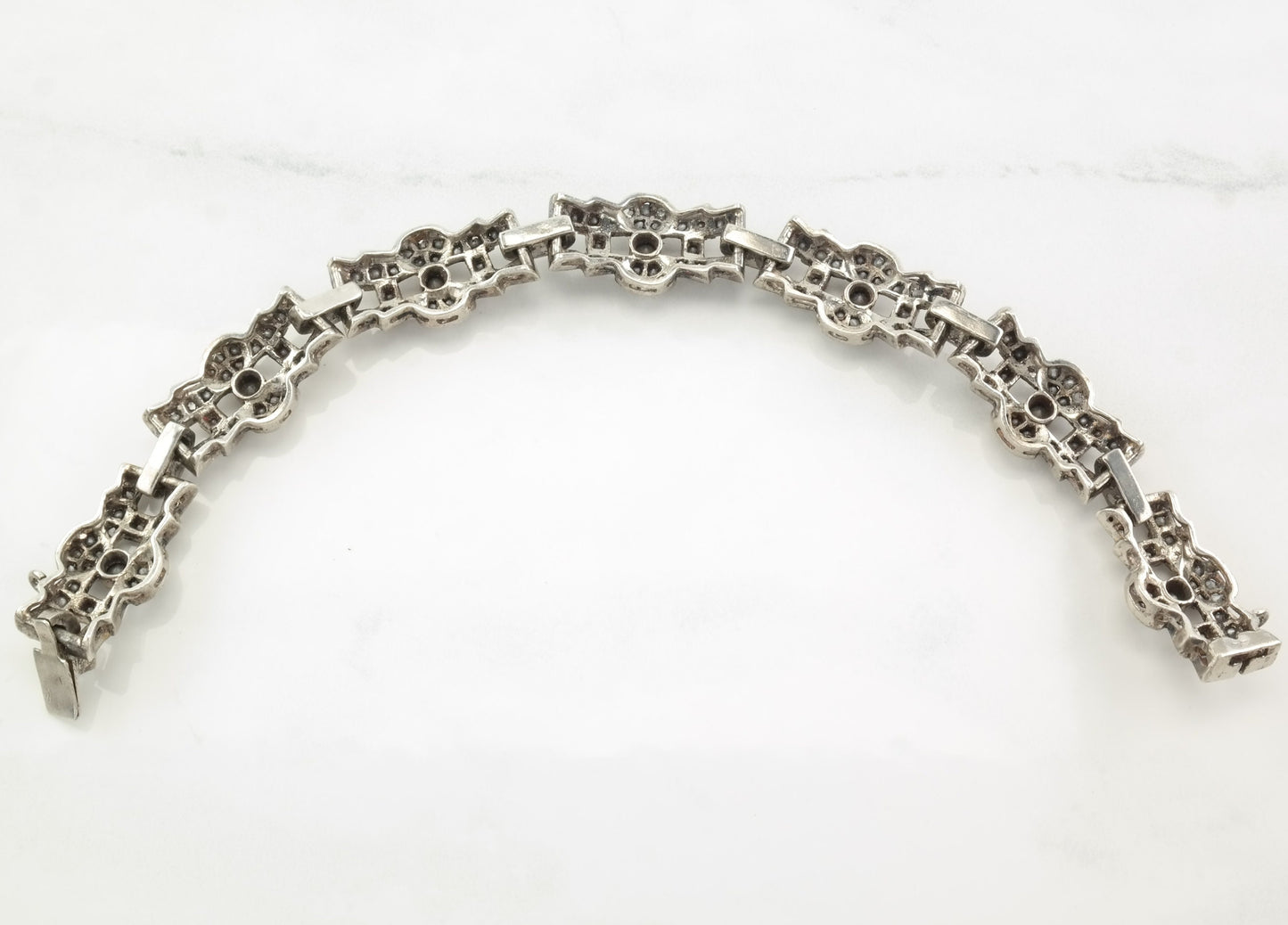 Art Deco Paste Bracelet Sterling Silver
