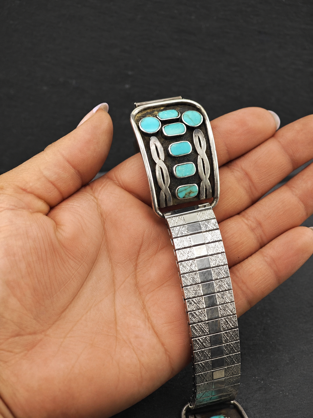 Vintage Native American Sterling Silver Watch Extender MISC0271